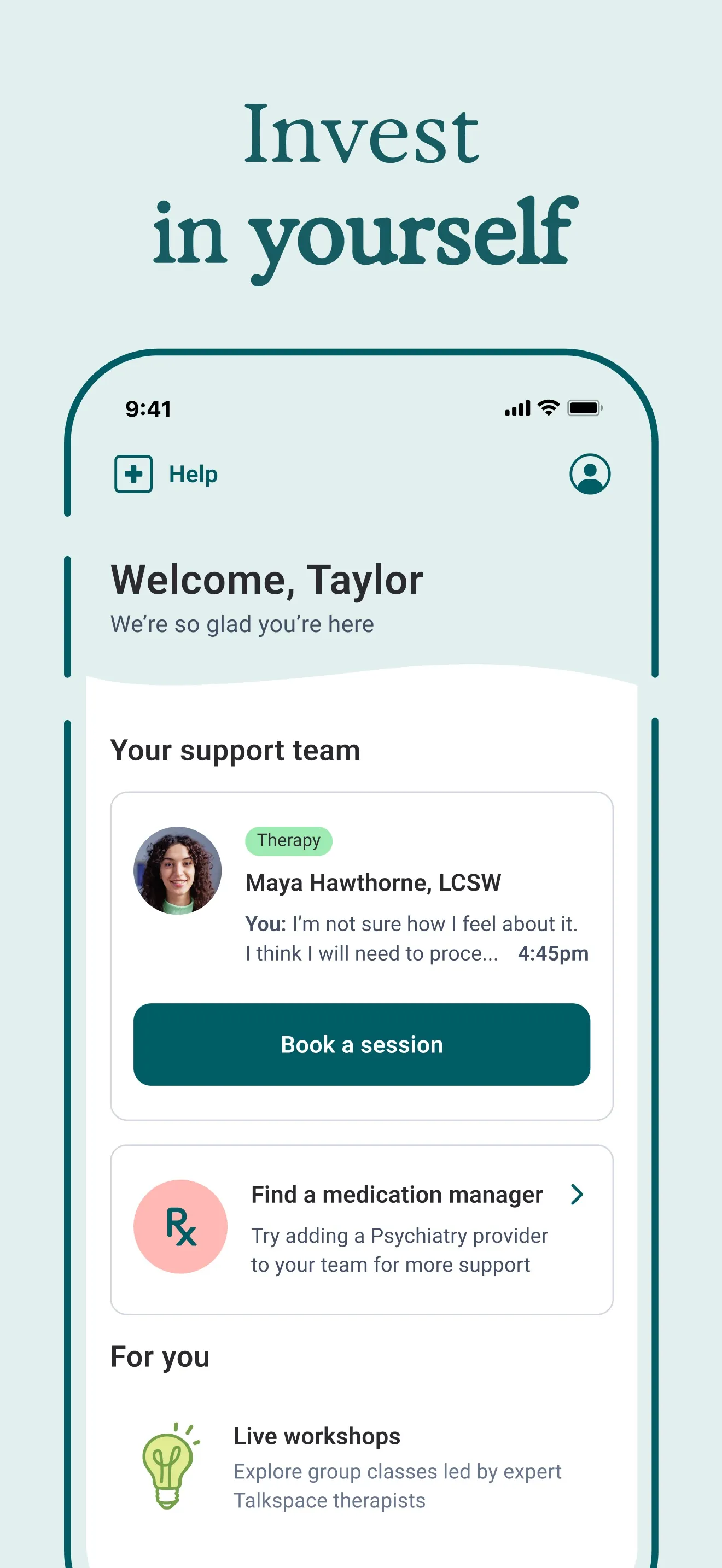 Talkspace Therapy and Support iphone screenshot 6
