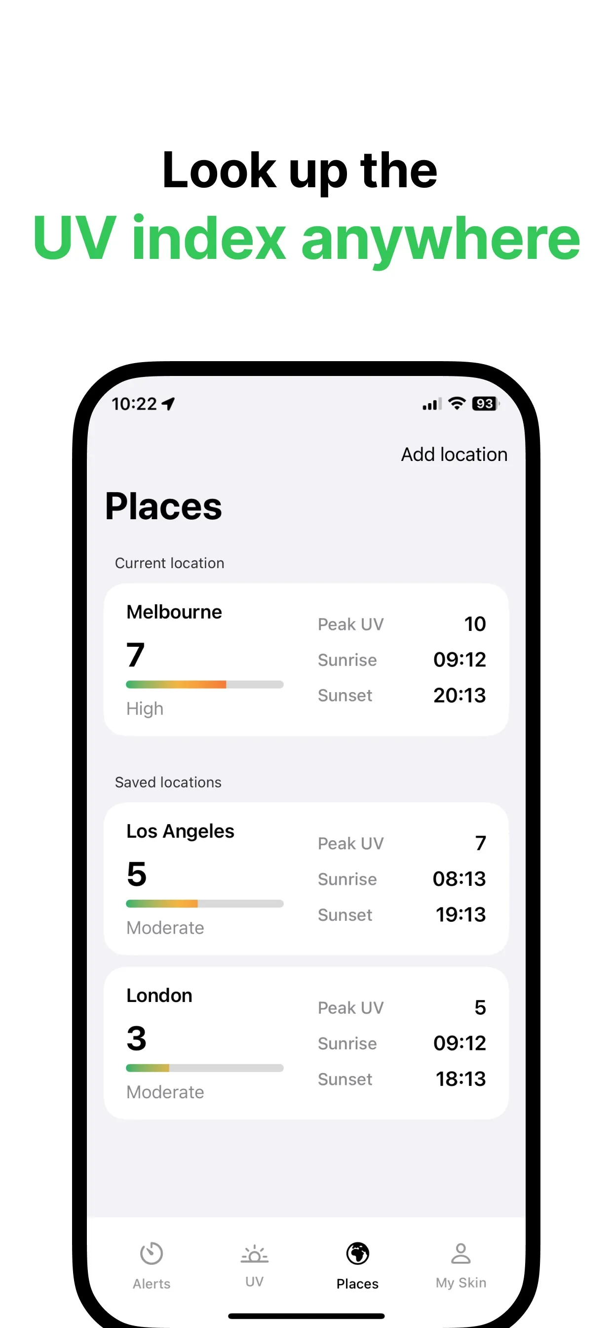 UV Index & Safe Tan: SunWise iphone screenshot 6