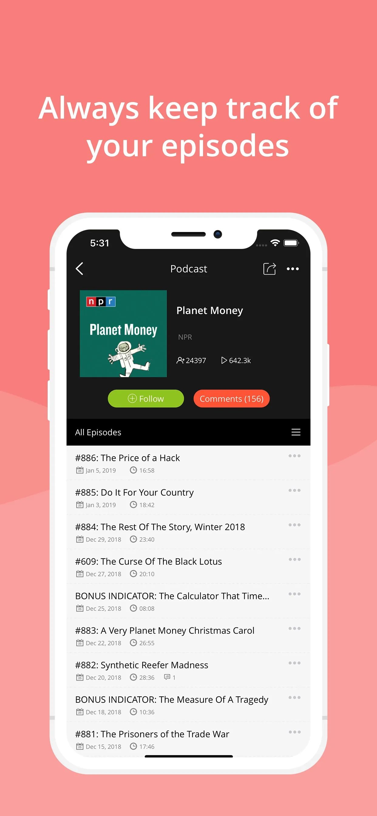 Podbean Podcast App & Player iphone screenshot 5