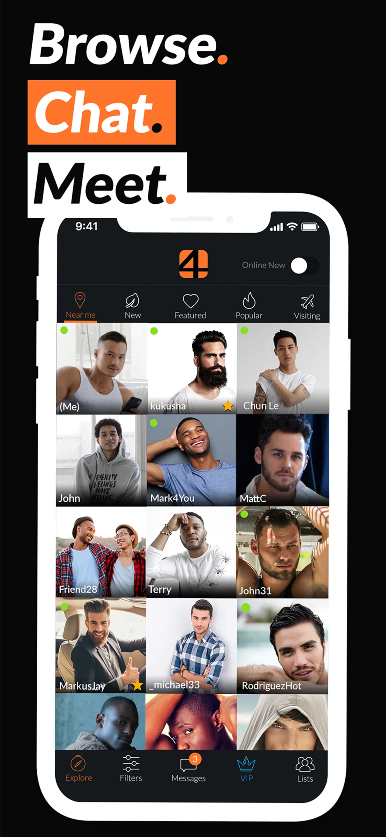 Adam4Adam Gay Dating Chat A4A iphone screenshot 2