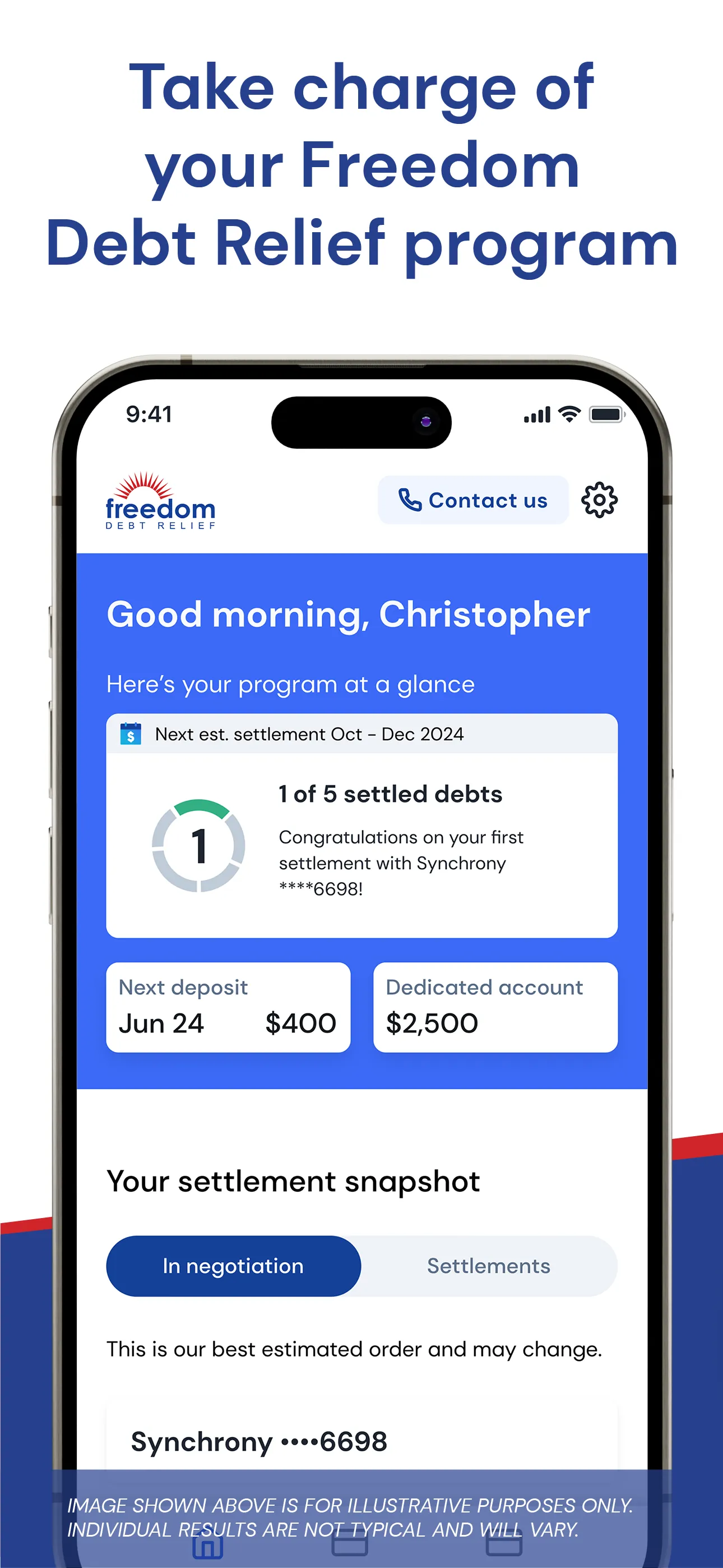 Freedom Debt Relief iphone screenshot 1