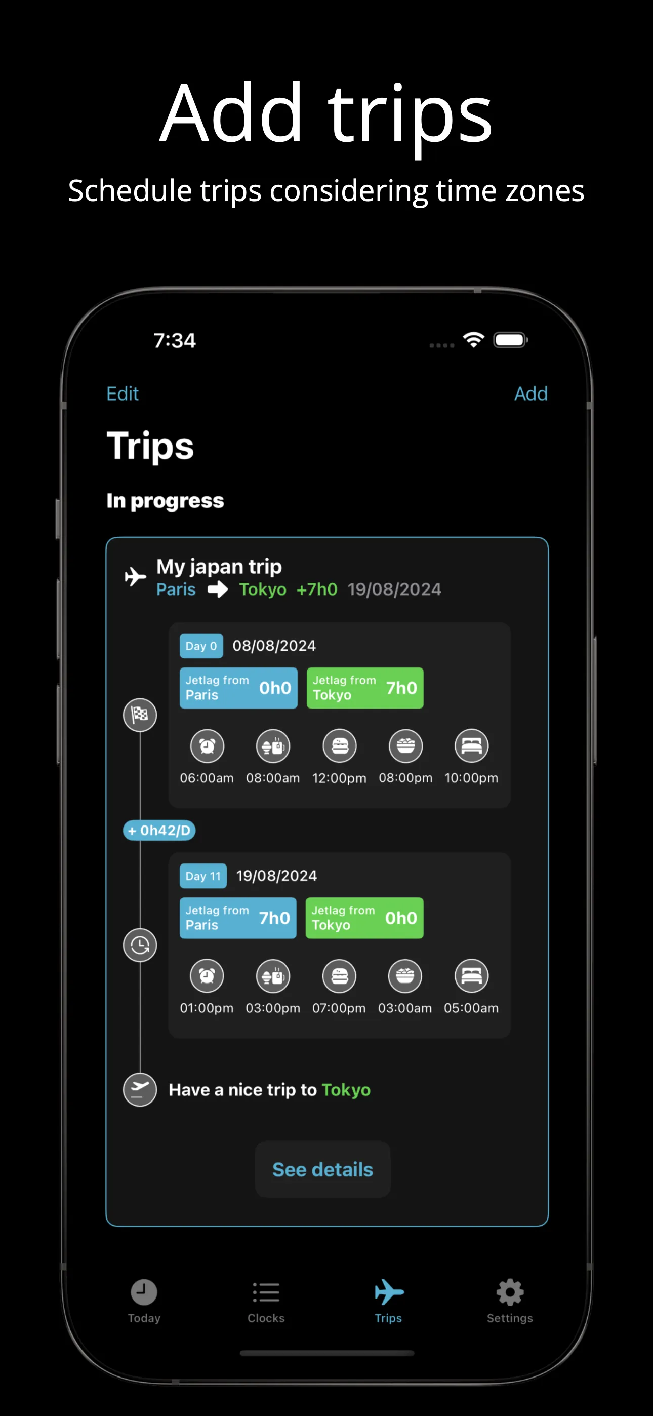 Jetlag - Time zone iphone screenshot 5