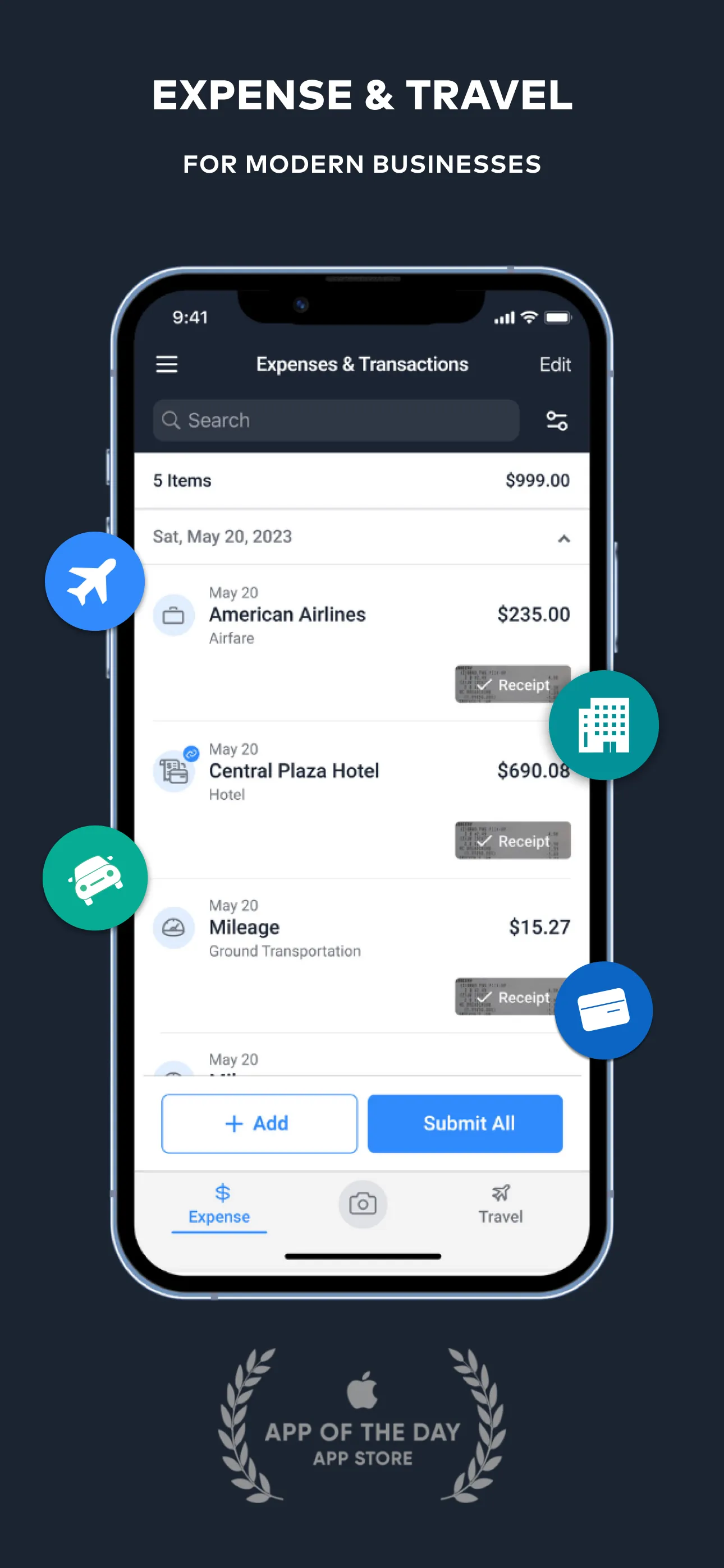TravelBank Expenses and Travel iphone screenshot 1