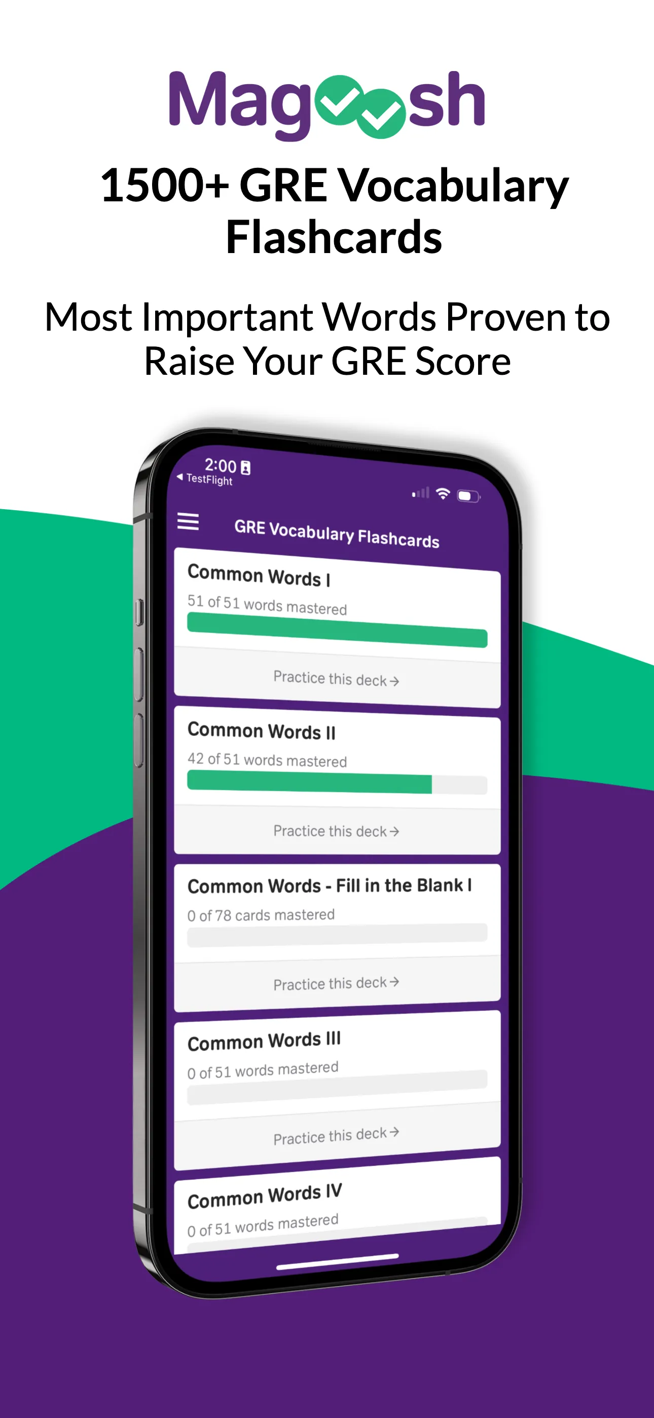 GRE Vocabulary Flashcards iphone screenshot 1