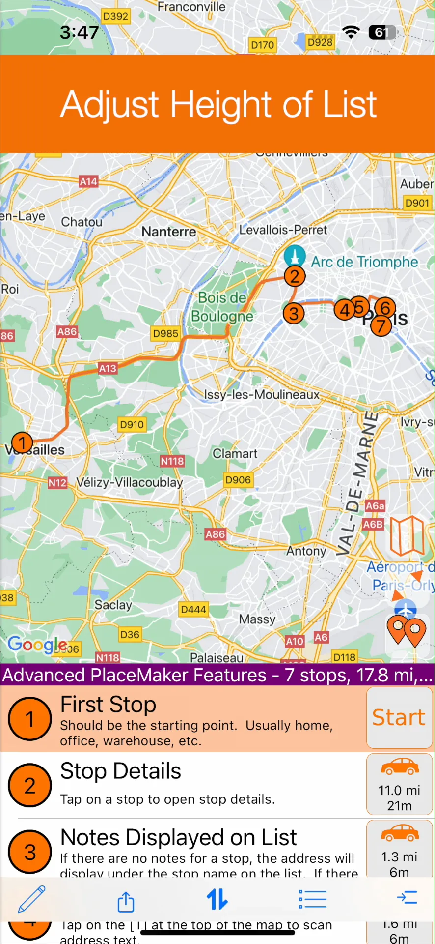 PlaceMaker Route Planner iphone screenshot 1