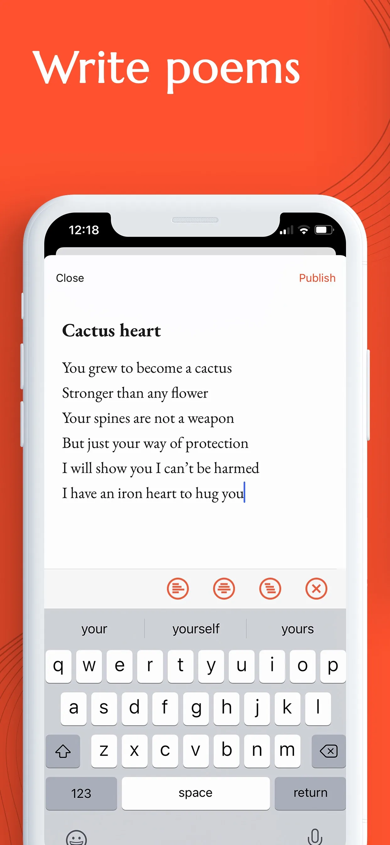 Poetizer: A poetry writing app iphone screenshot 2