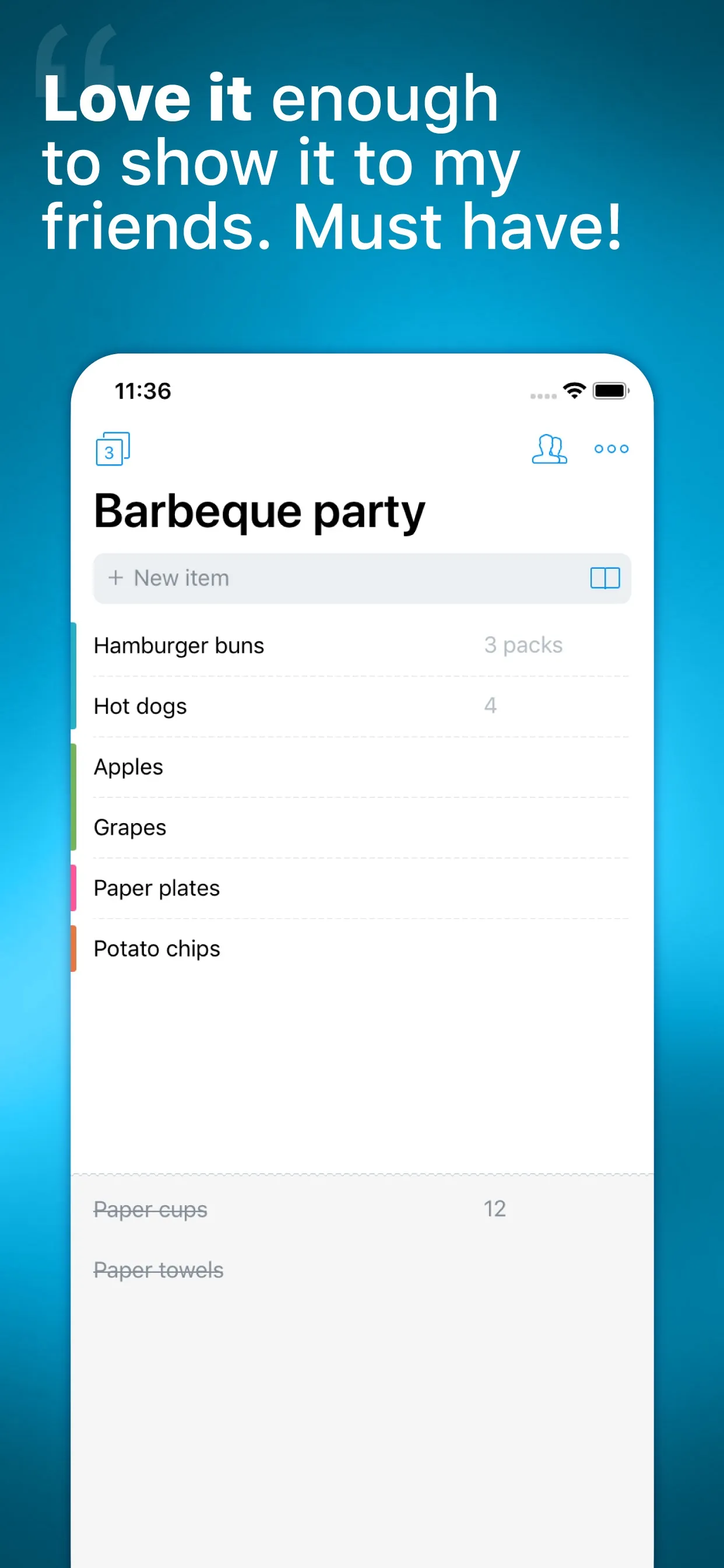Grocery List with Sync iphone screenshot 1