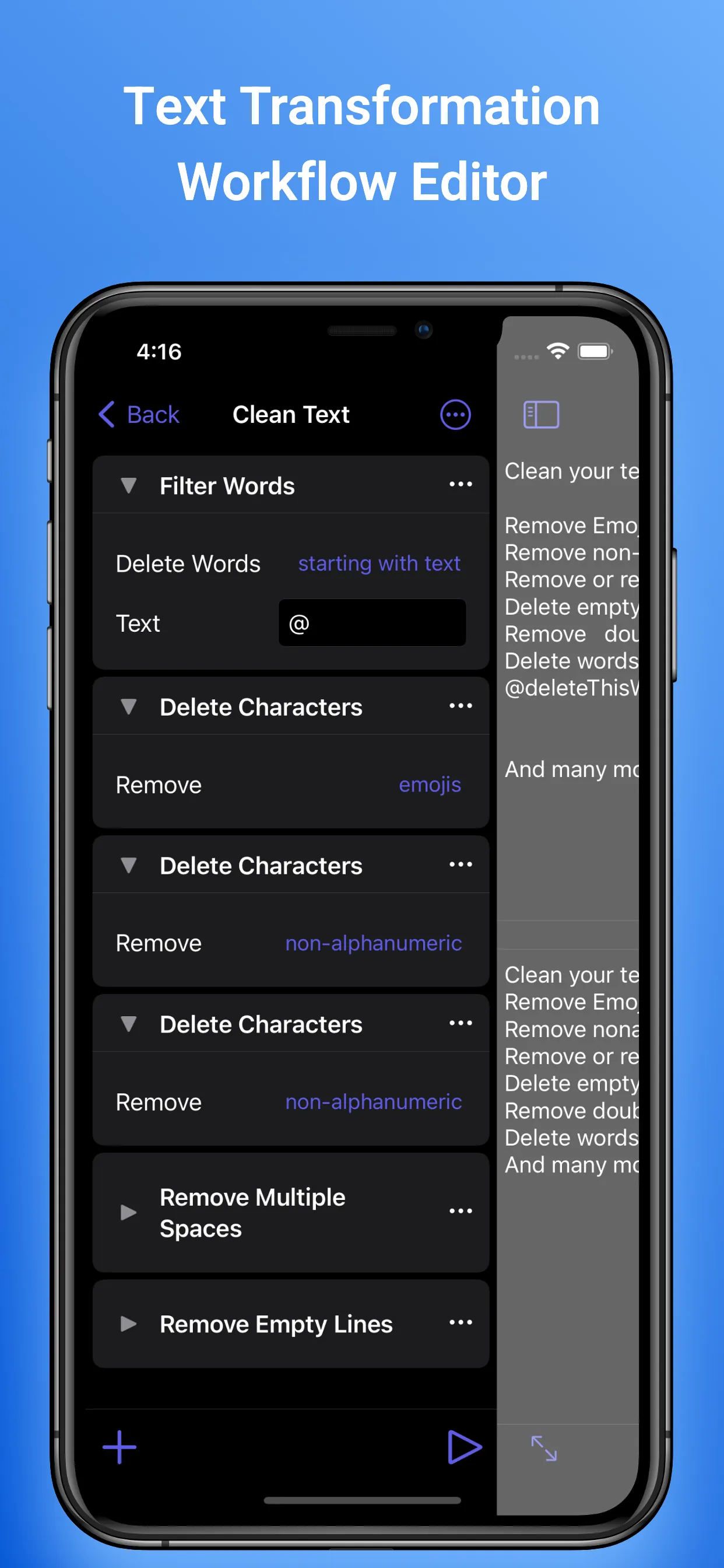 Text Workflow: Text Processing iphone screenshot 2