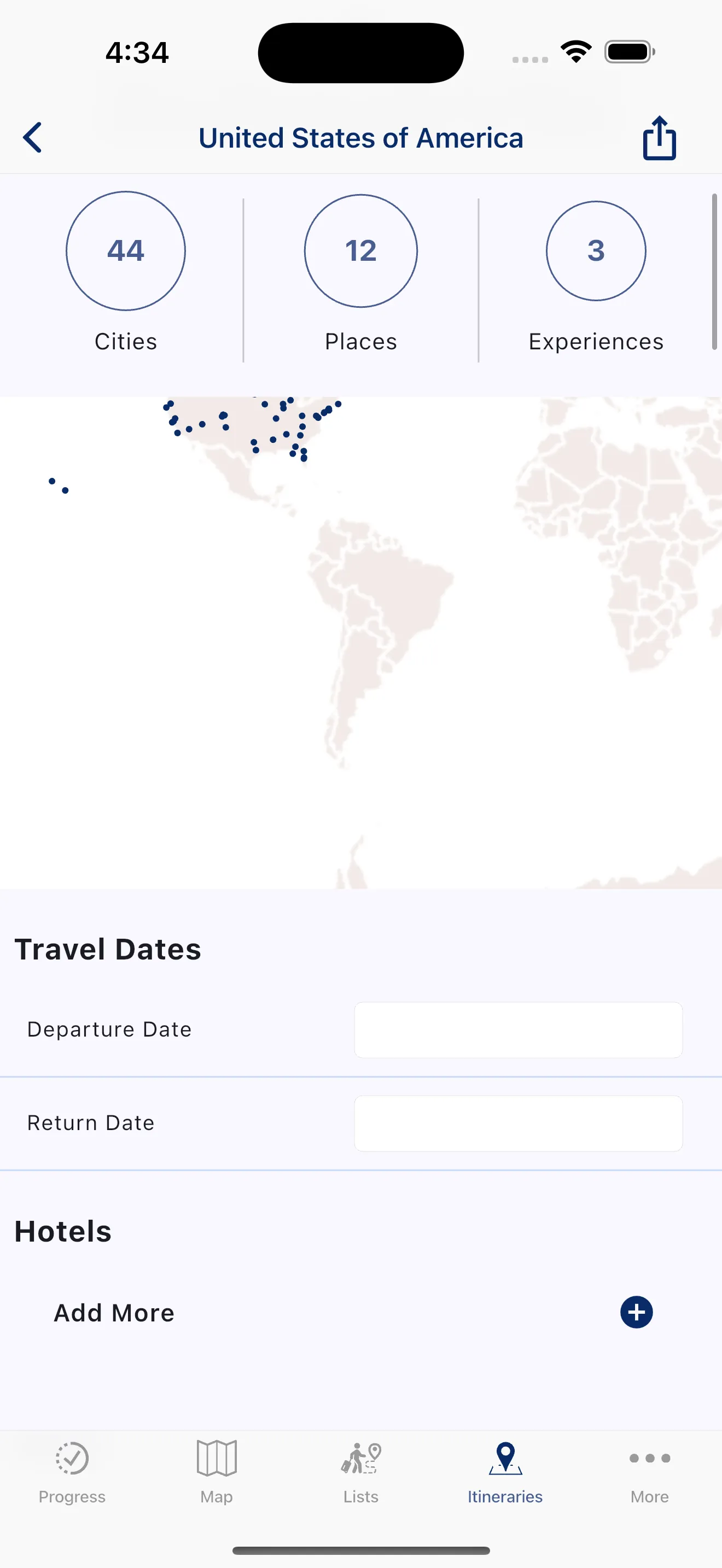 Visited: Travel Map With Lists iphone screenshot 8