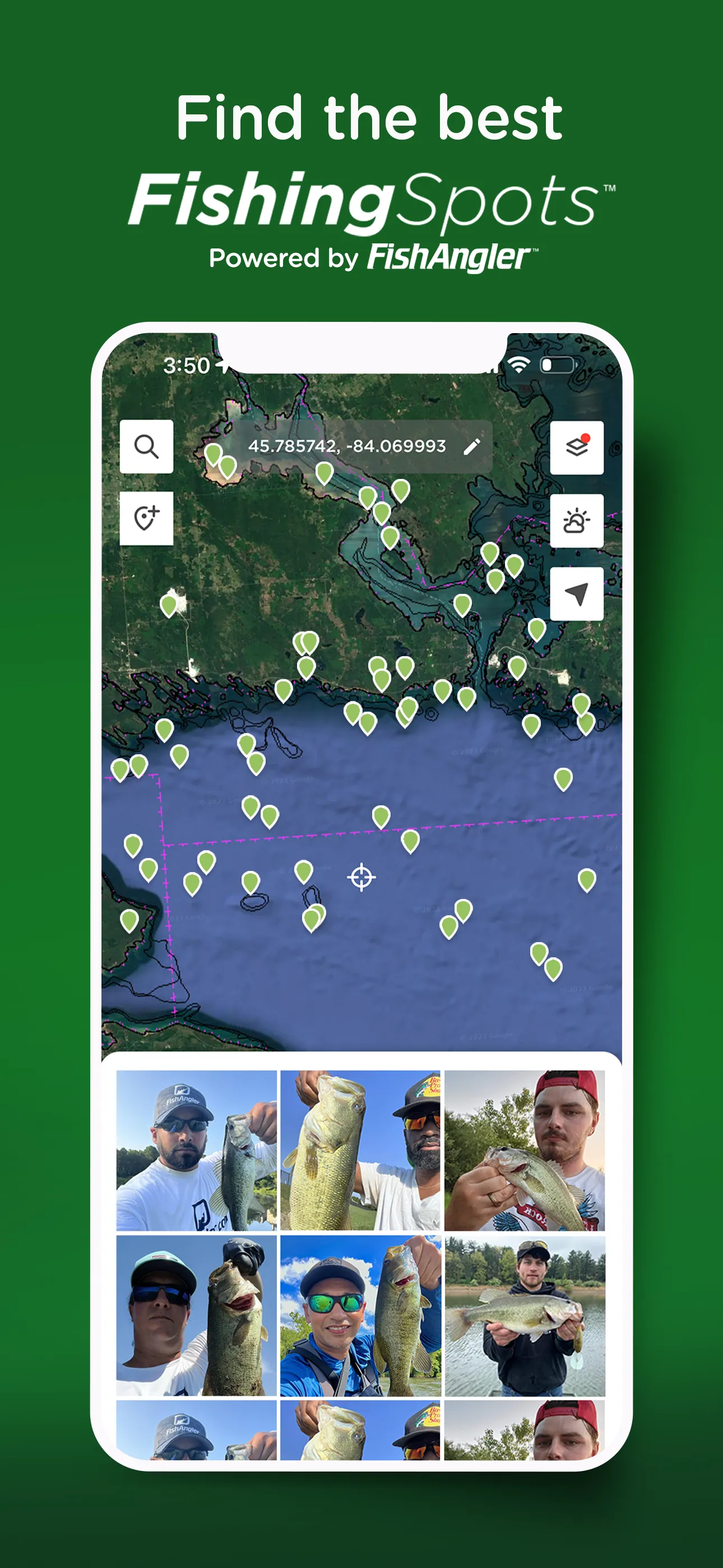 Fishing Spots - Fish Maps iphone screenshot 1