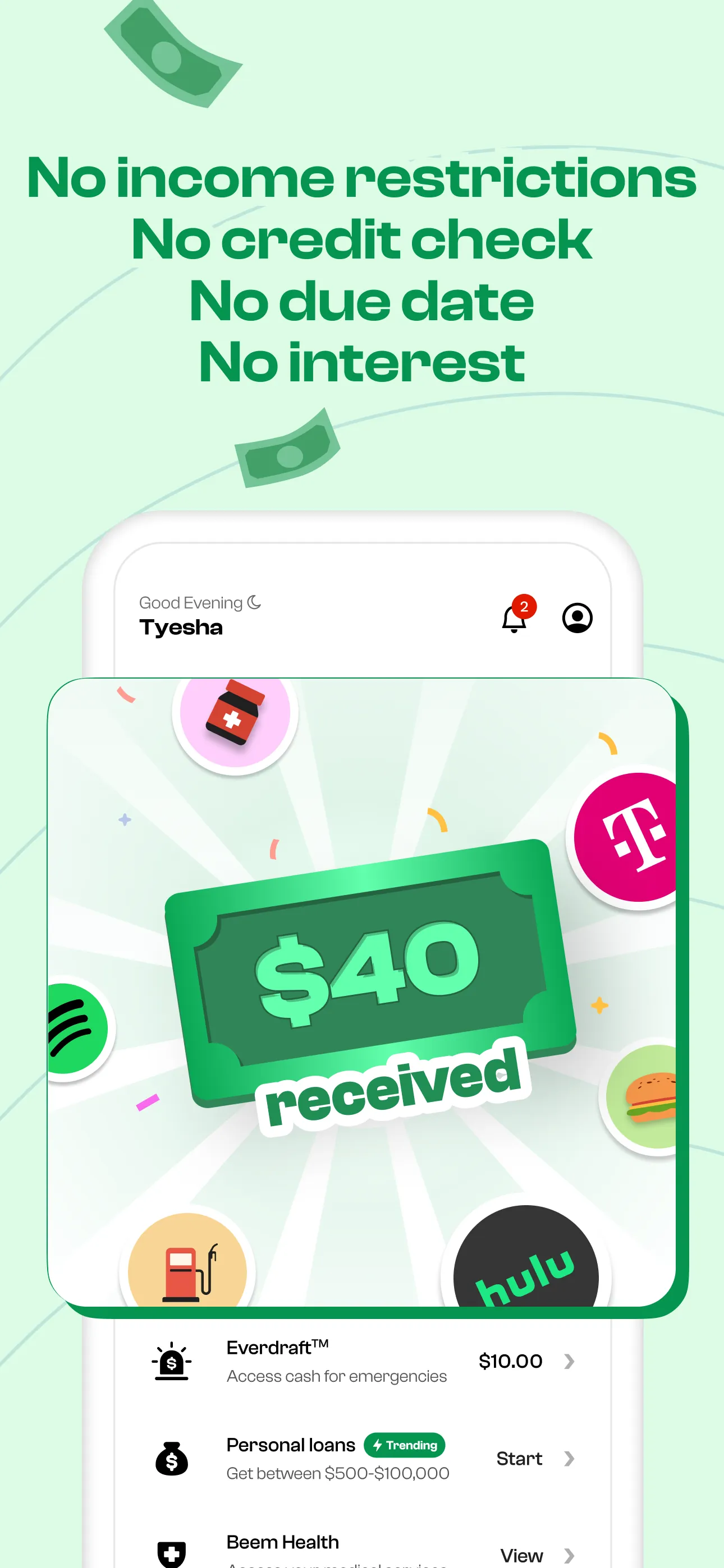 Beem: Better than Cash Advance iphone screenshot 2