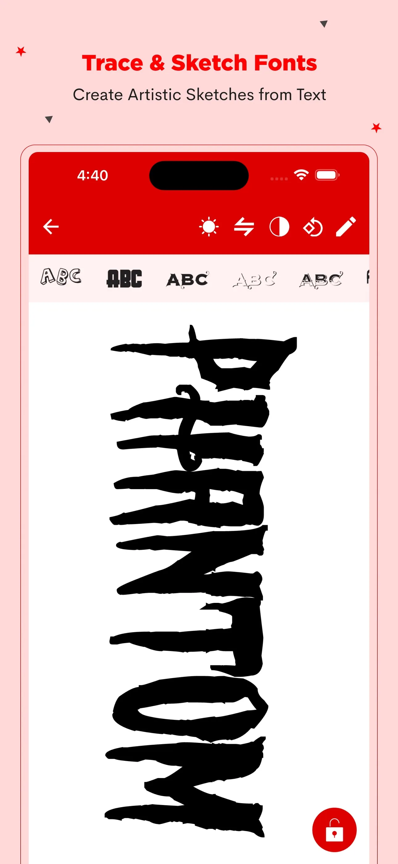 Font - Trace to Sketch & Draw iphone screenshot 2