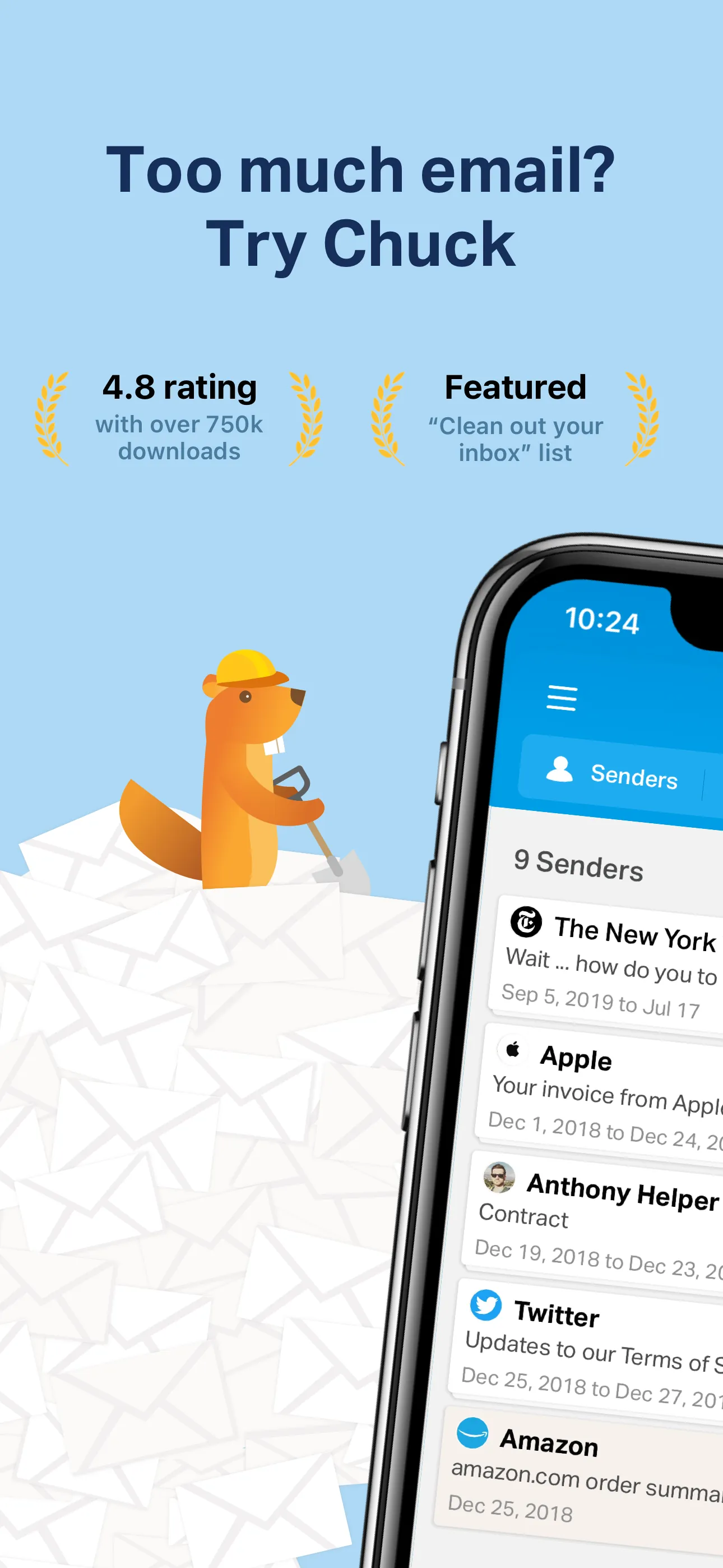 Chuck – Smarter Email with AI iphone screenshot 1