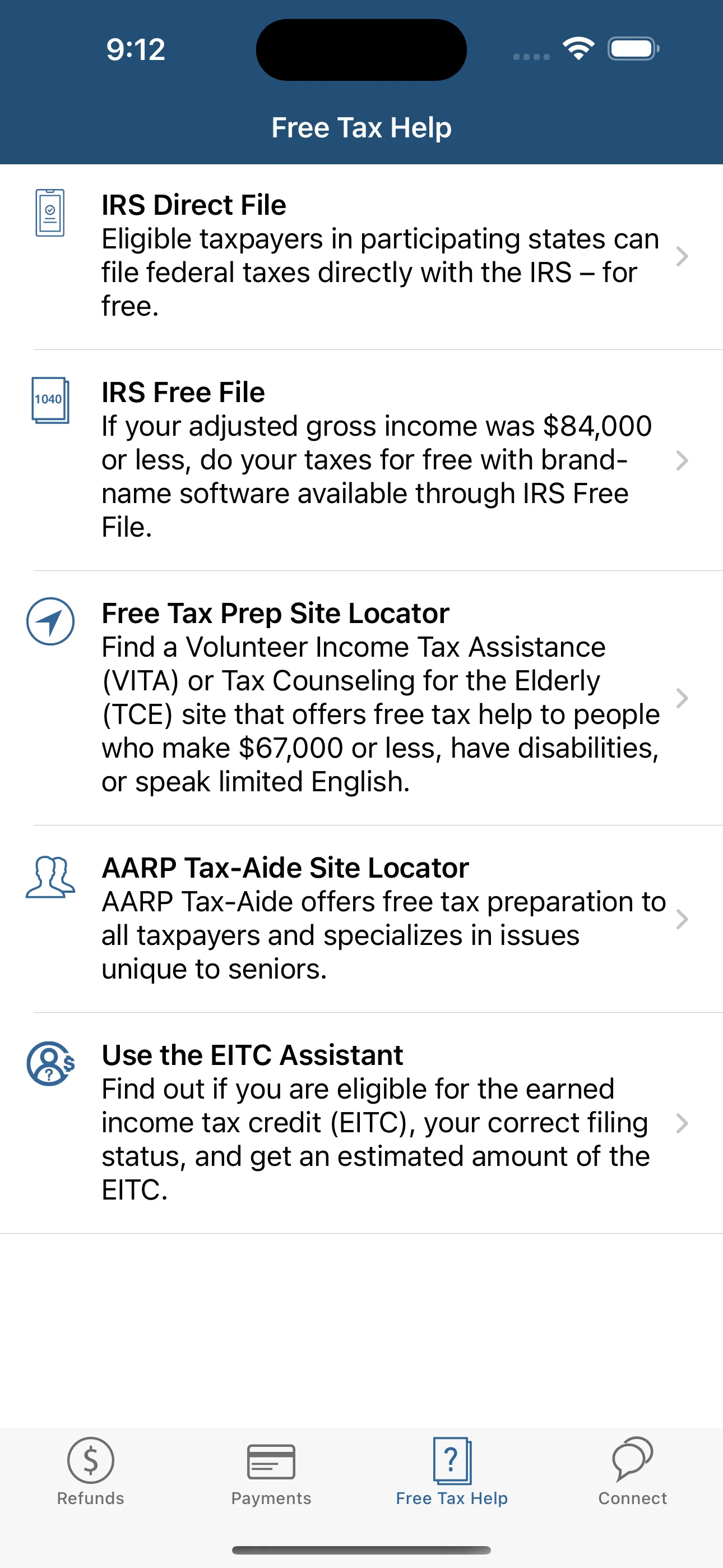 IRS2Go iphone screenshot 3