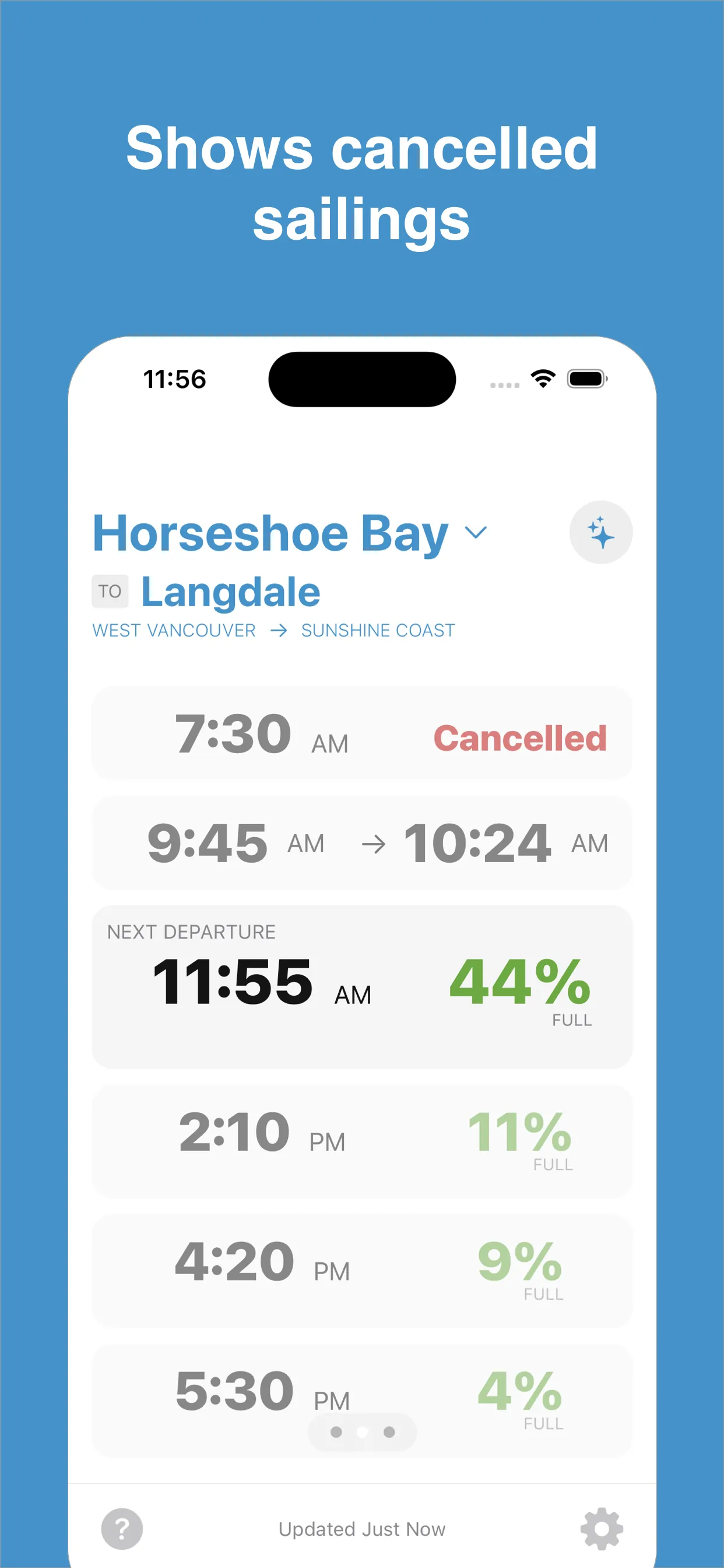 BC Ferry Times iphone screenshot 2
