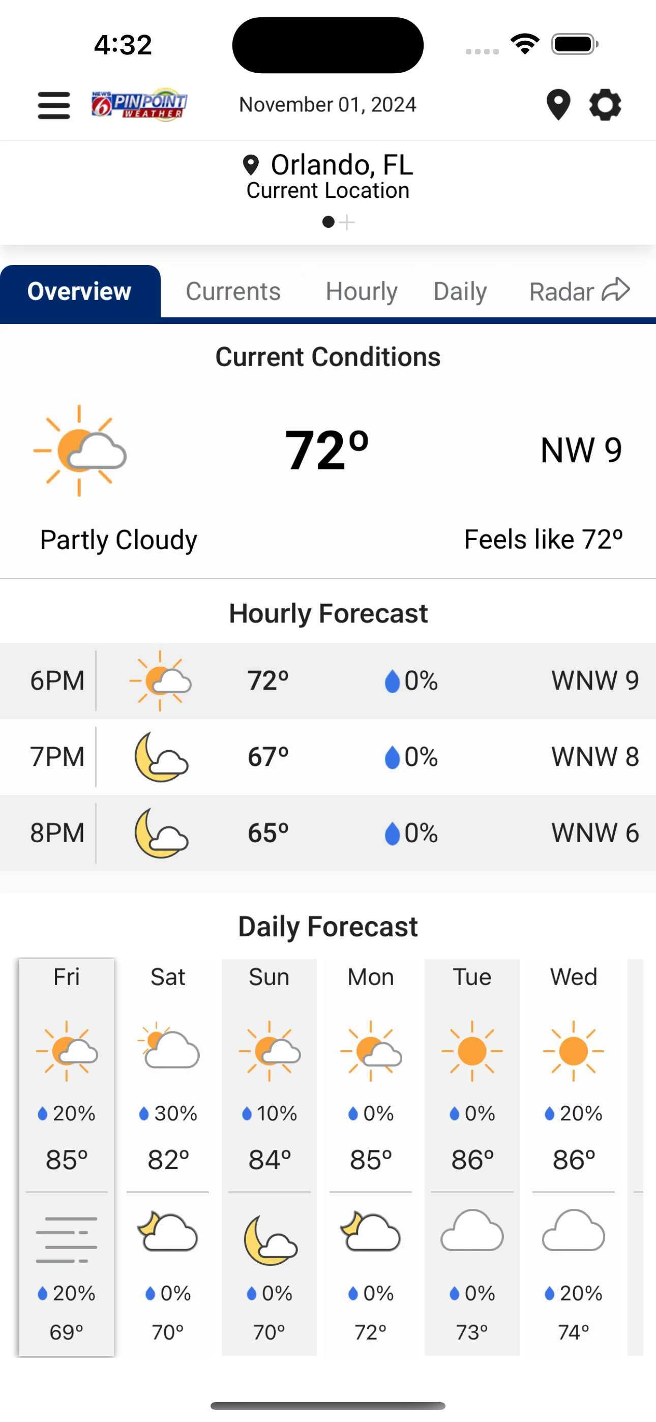 News 6 Pinpoint Weather WKMG iphone screenshot 3
