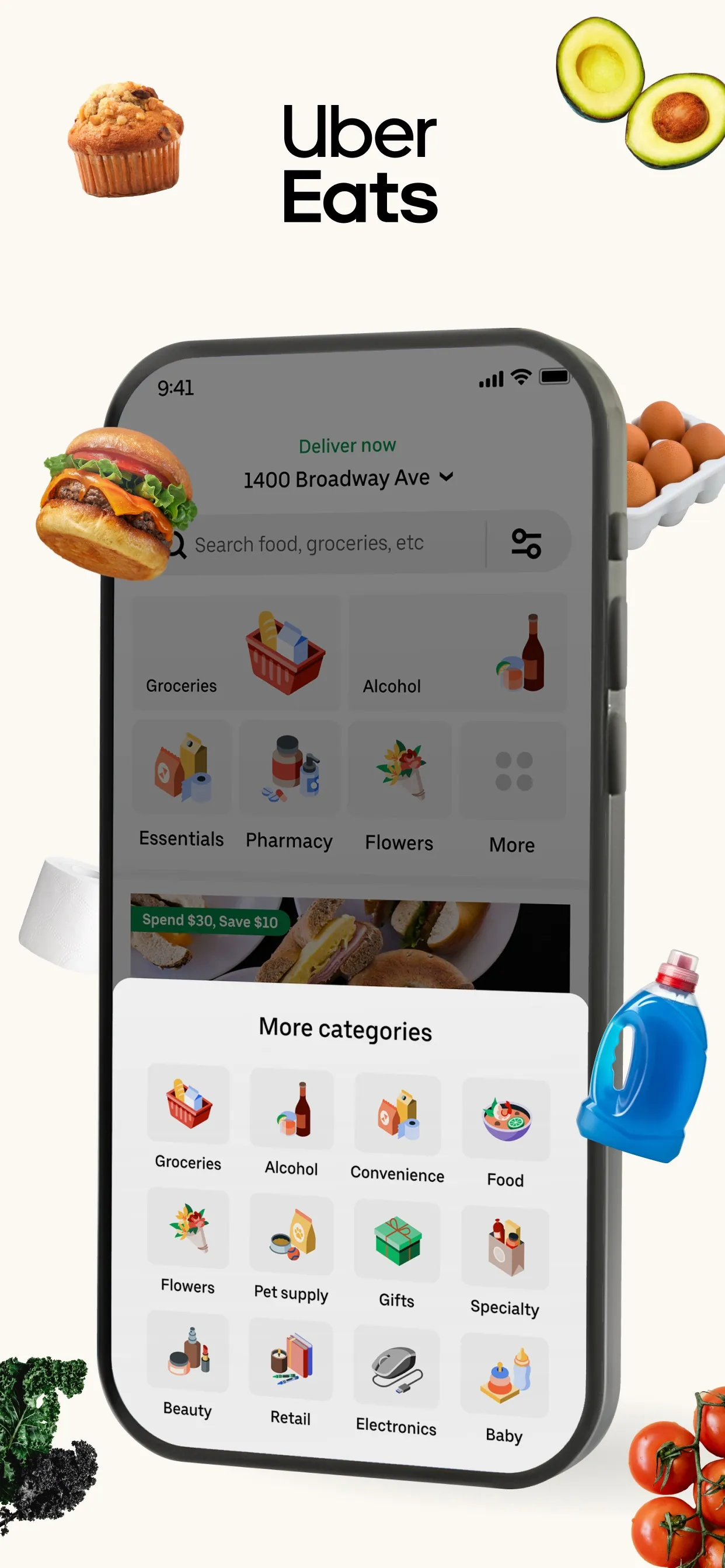 Uber Eats: Food & Groceries iphone screenshot 2