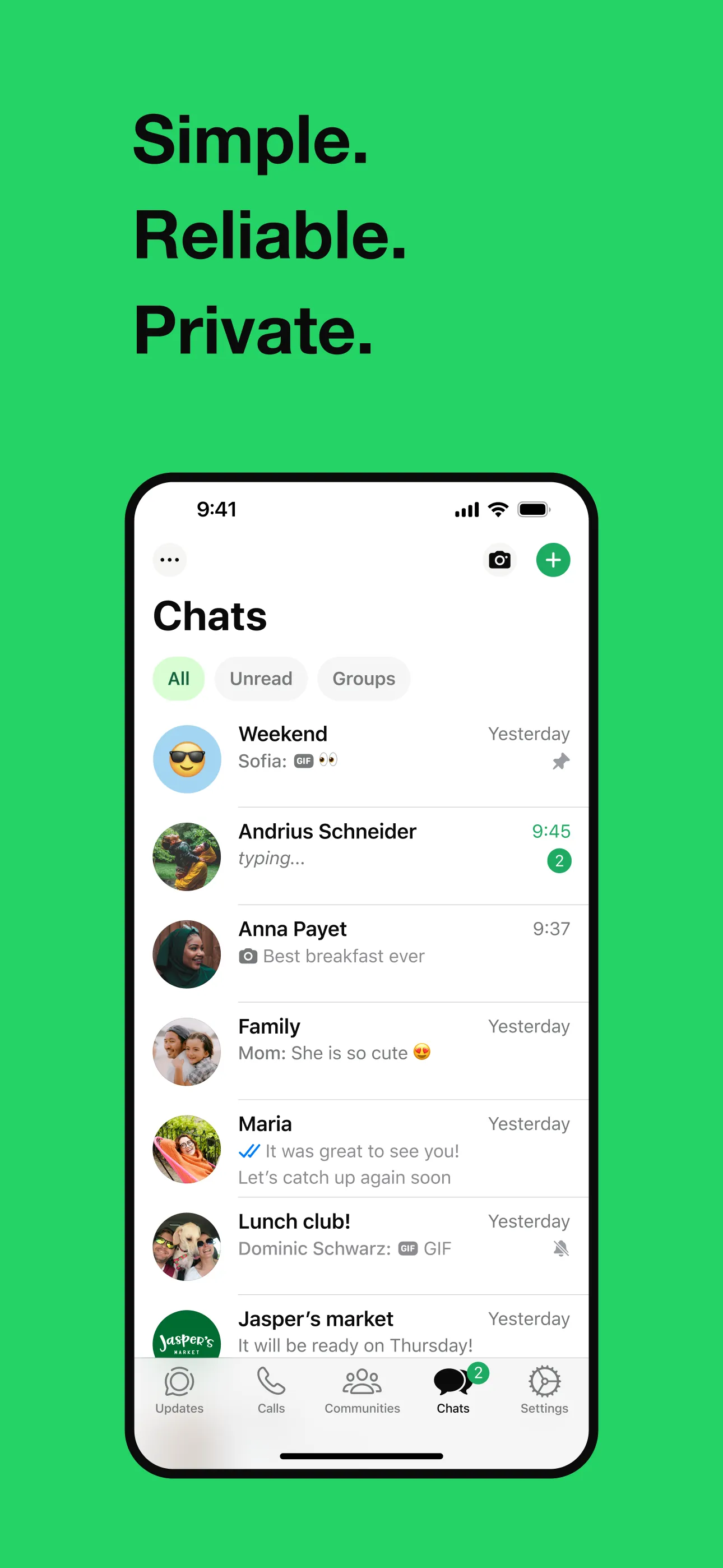 WhatsApp Messenger iphone screenshot 1