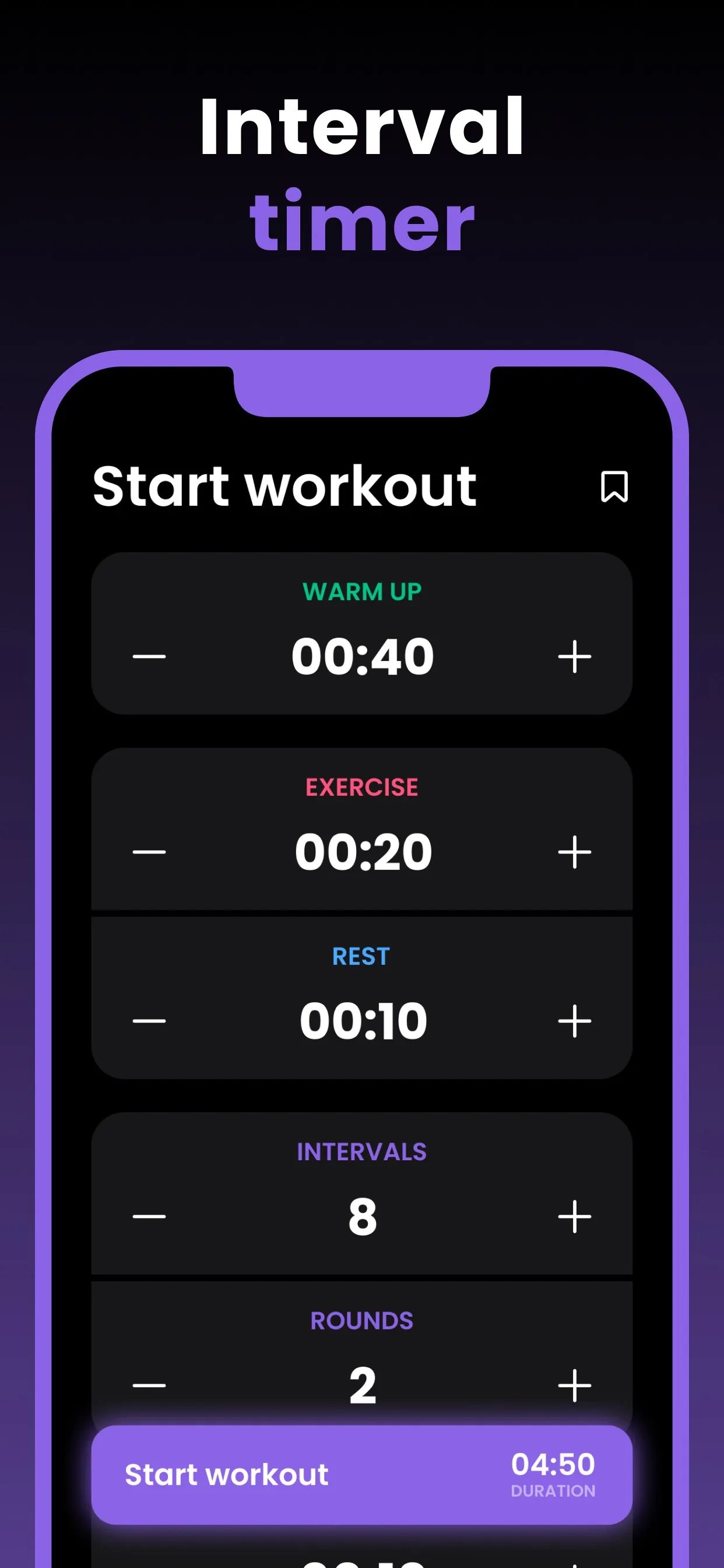 Interval Timer iphone screenshot 1