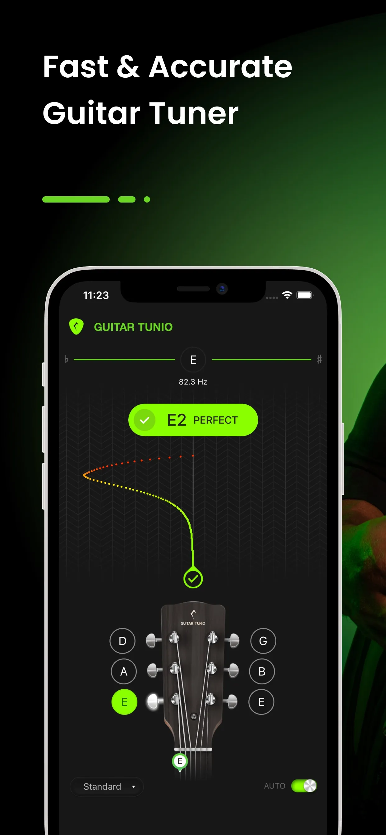 Guitar Tuner - GuitarTunio iphone screenshot 2