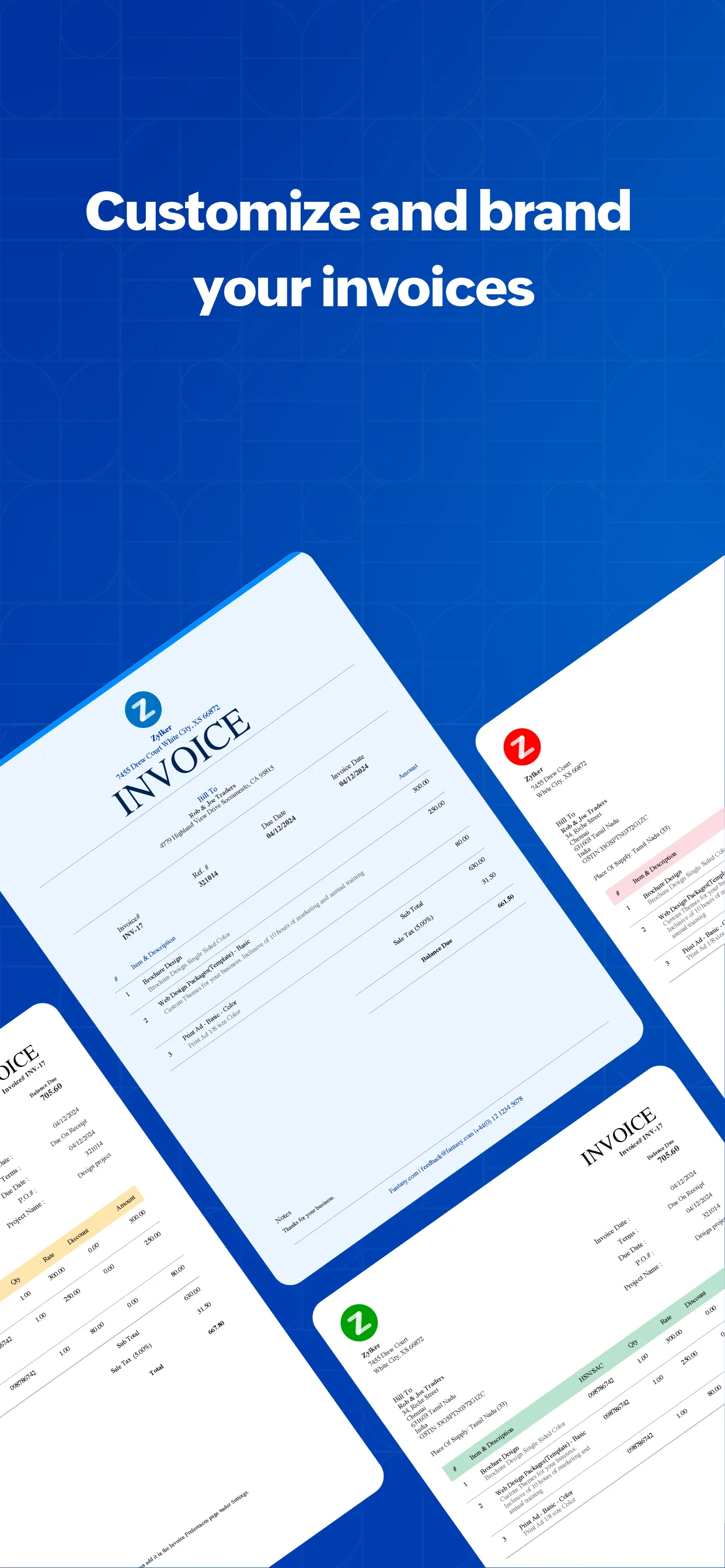 Zoho Invoice Maker App iphone screenshot 6