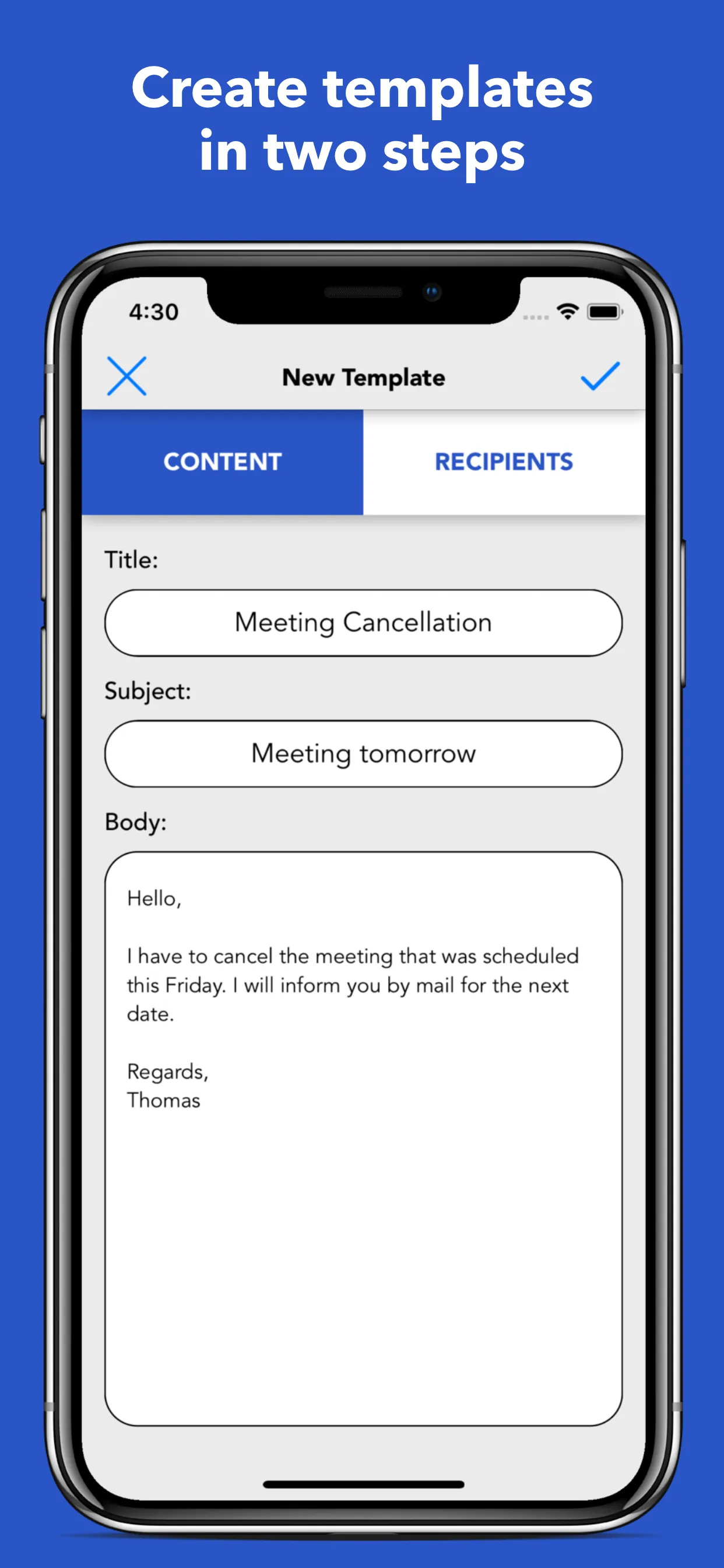 Email Templates iphone screenshot 2