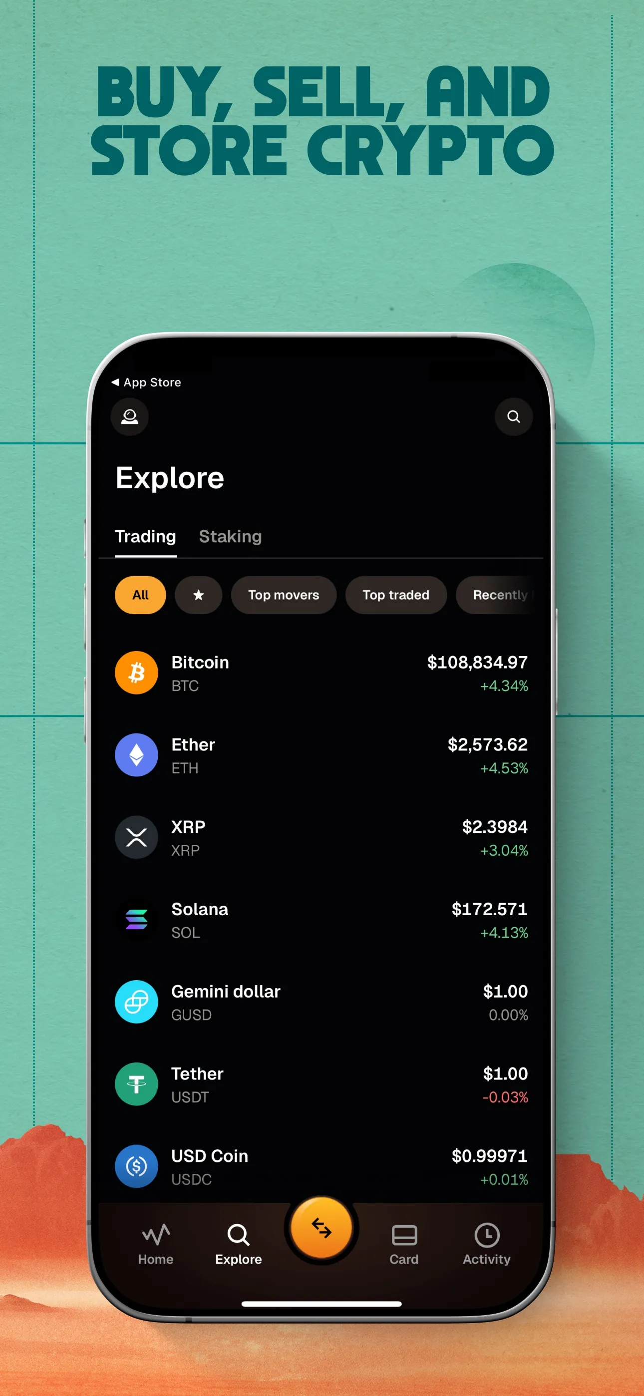 Gemini Exchange & Credit Card iphone screenshot 3