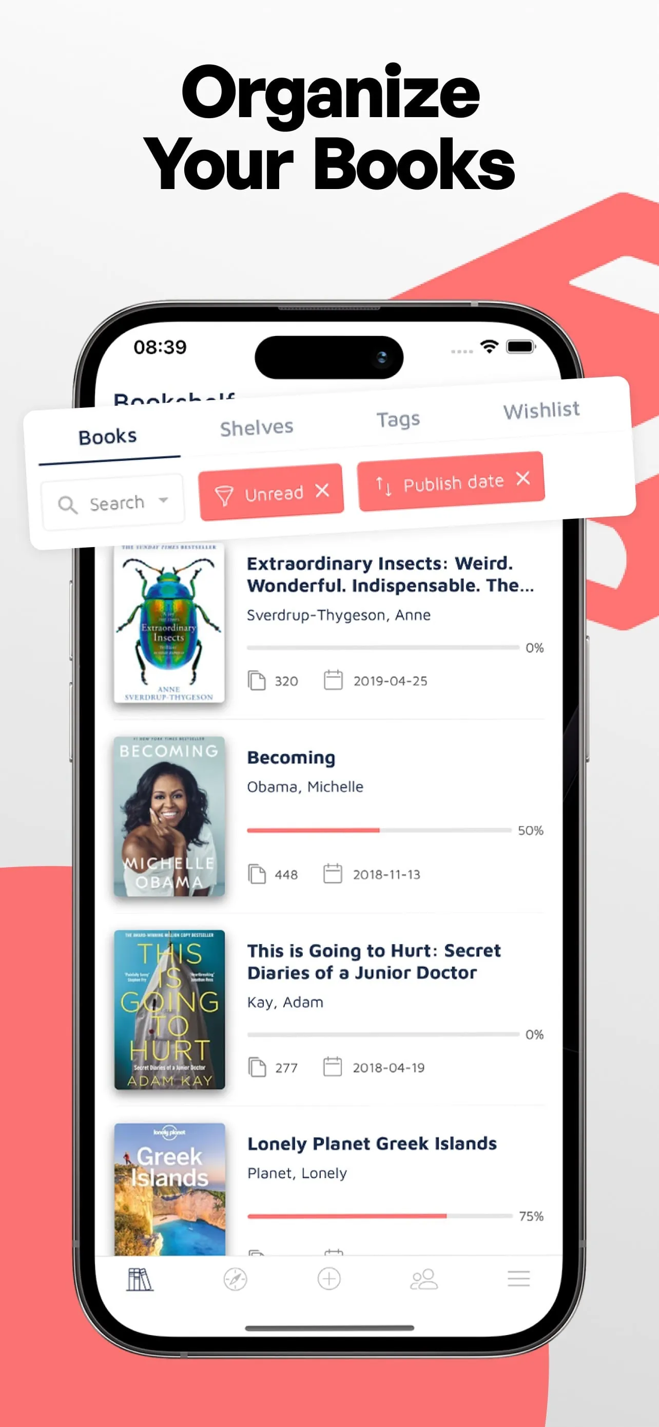 Bookshelf-Your virtual library iphone screenshot 1