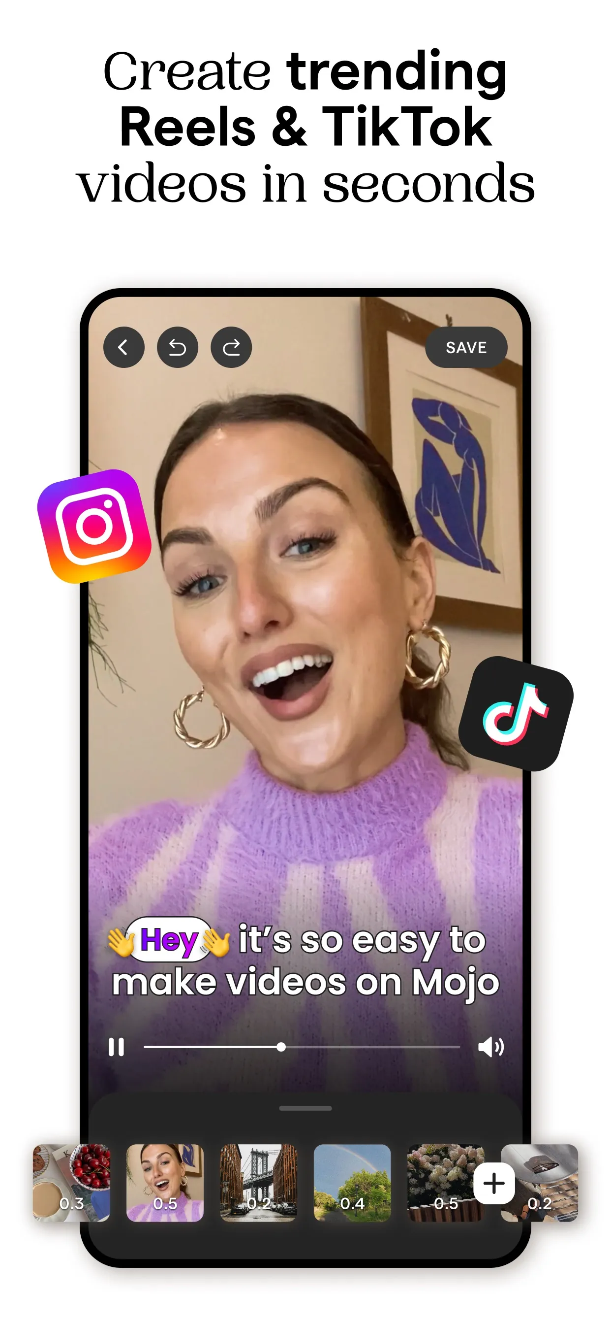 Mojo: AI Video & Reels Editor iphone screenshot 1