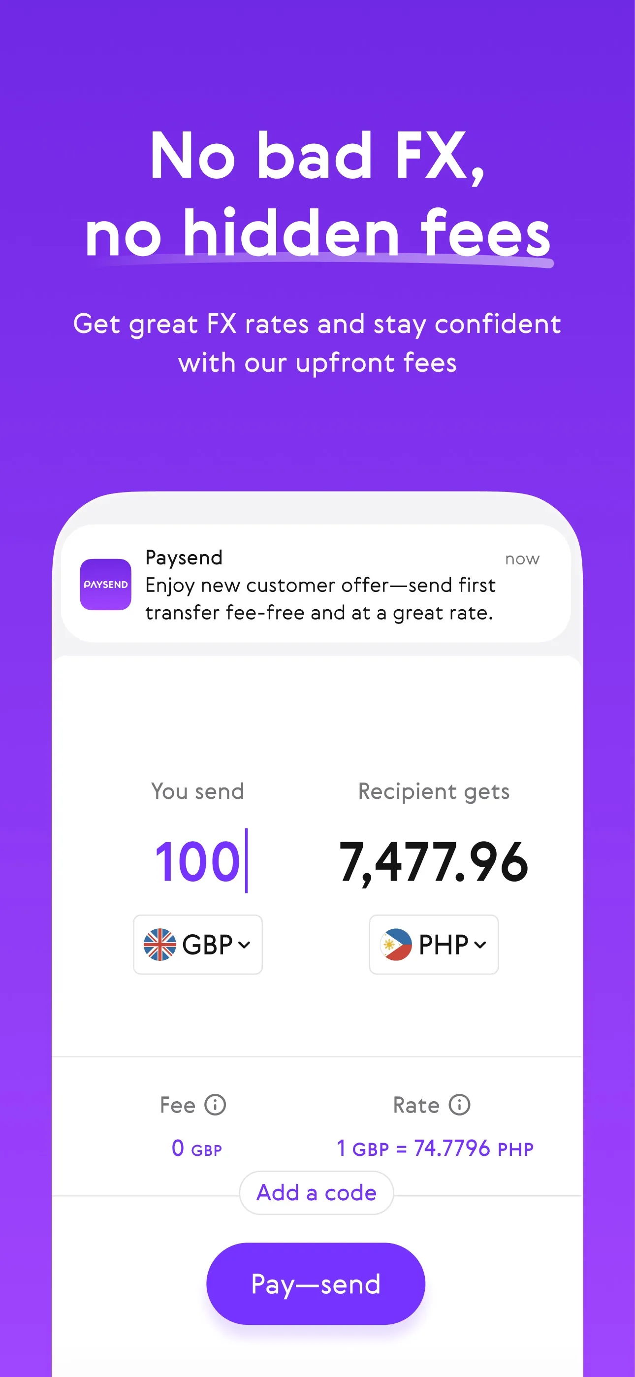 Paysend: Simple Money Transfer iphone screenshot 3