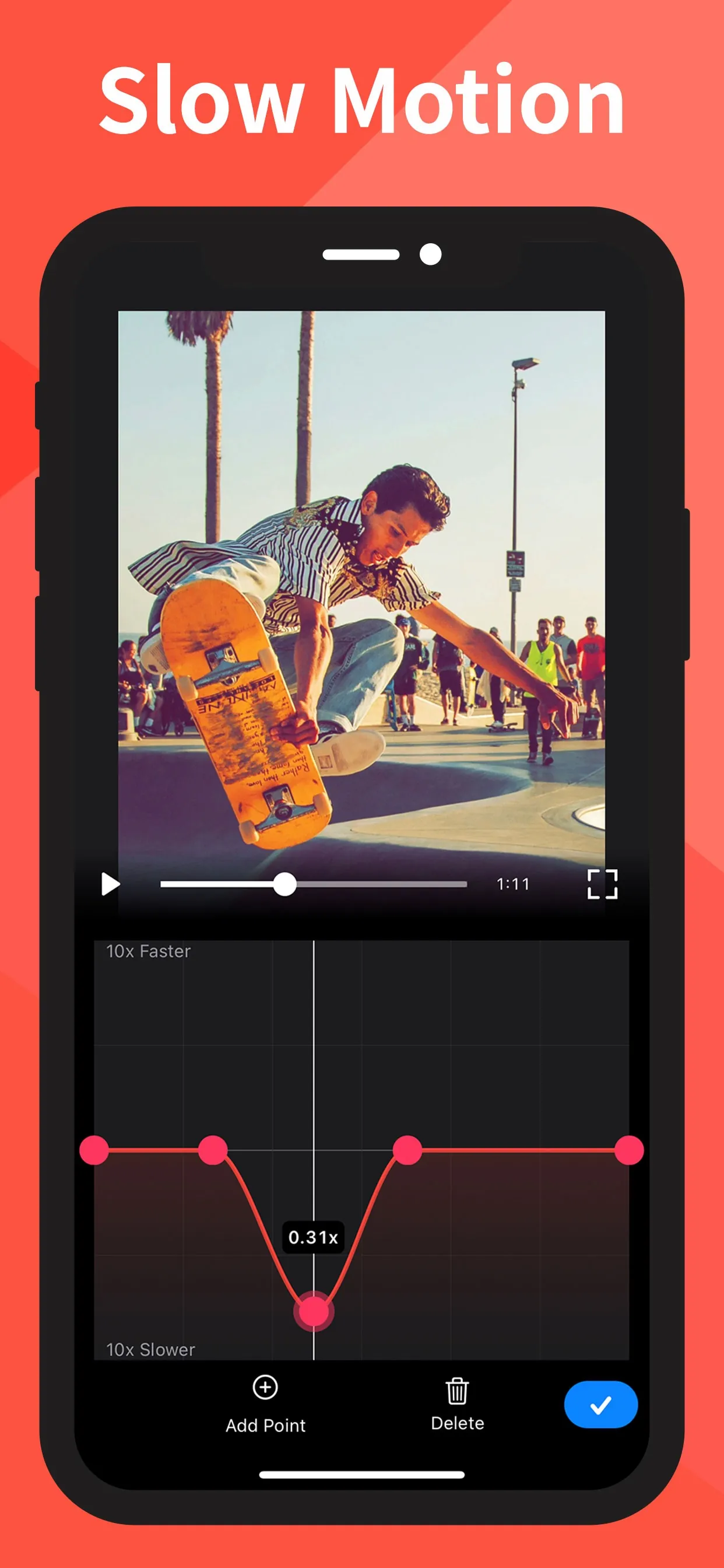 Slow-Fast Motion Video Editor iphone screenshot 1