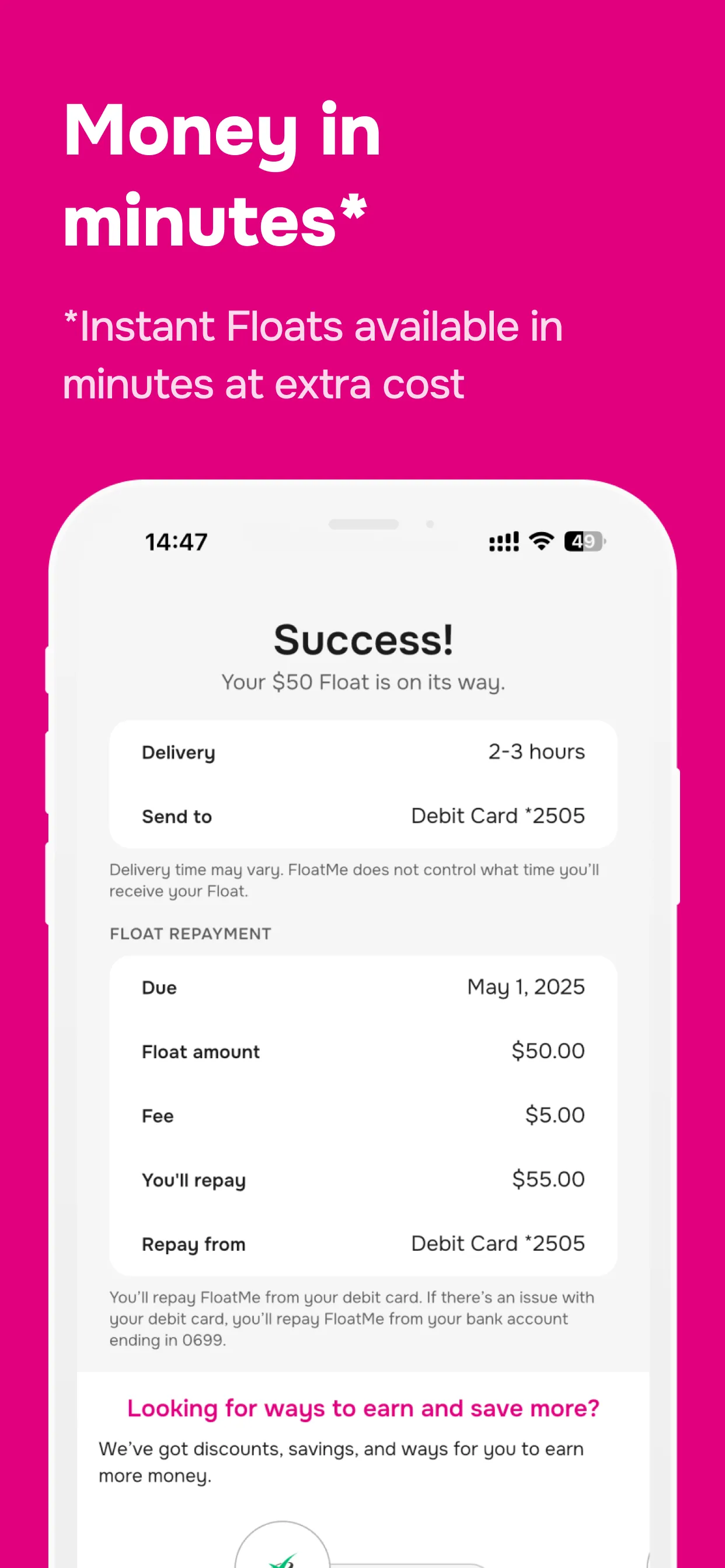 FloatMe: Fast Cash Advance App iphone screenshot 3