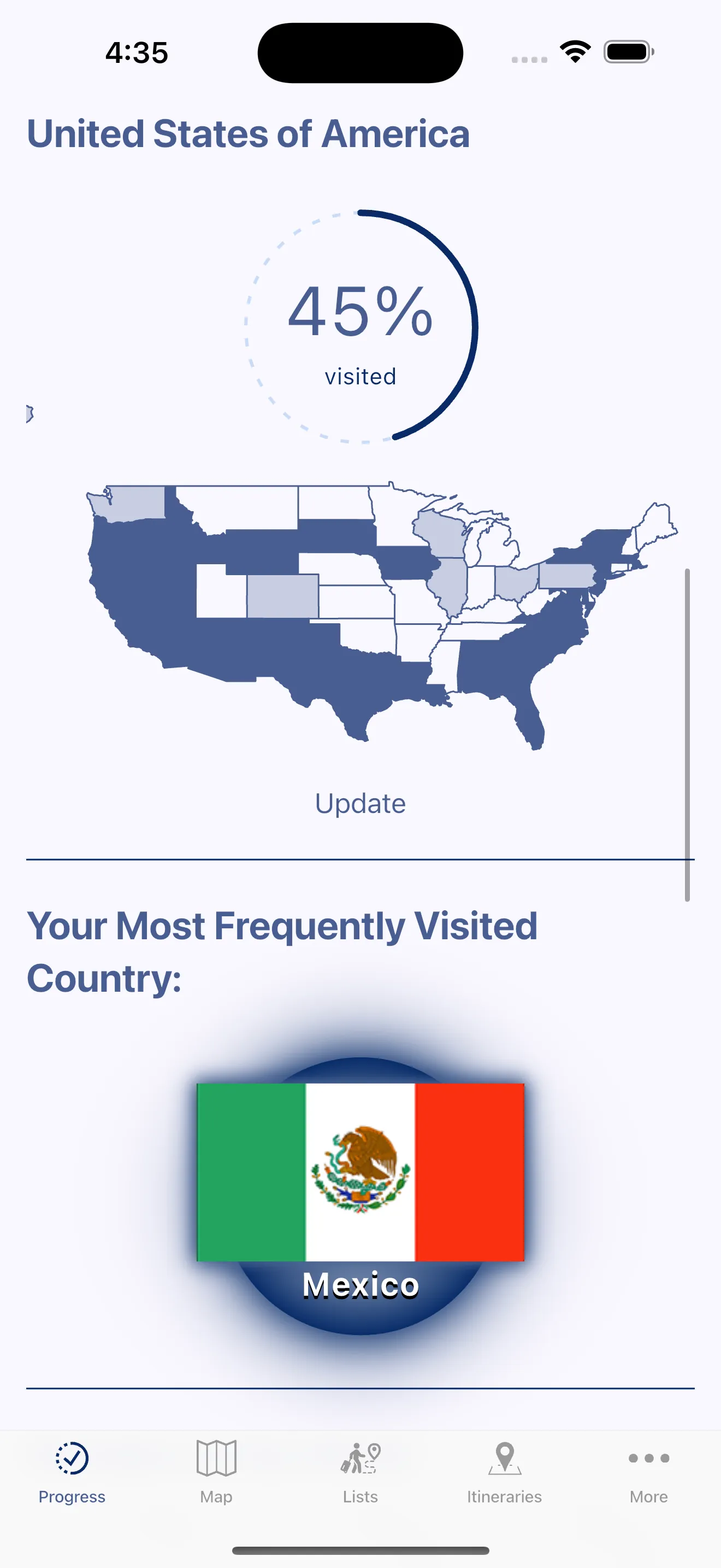 Visited: Travel Map With Lists iphone screenshot 6