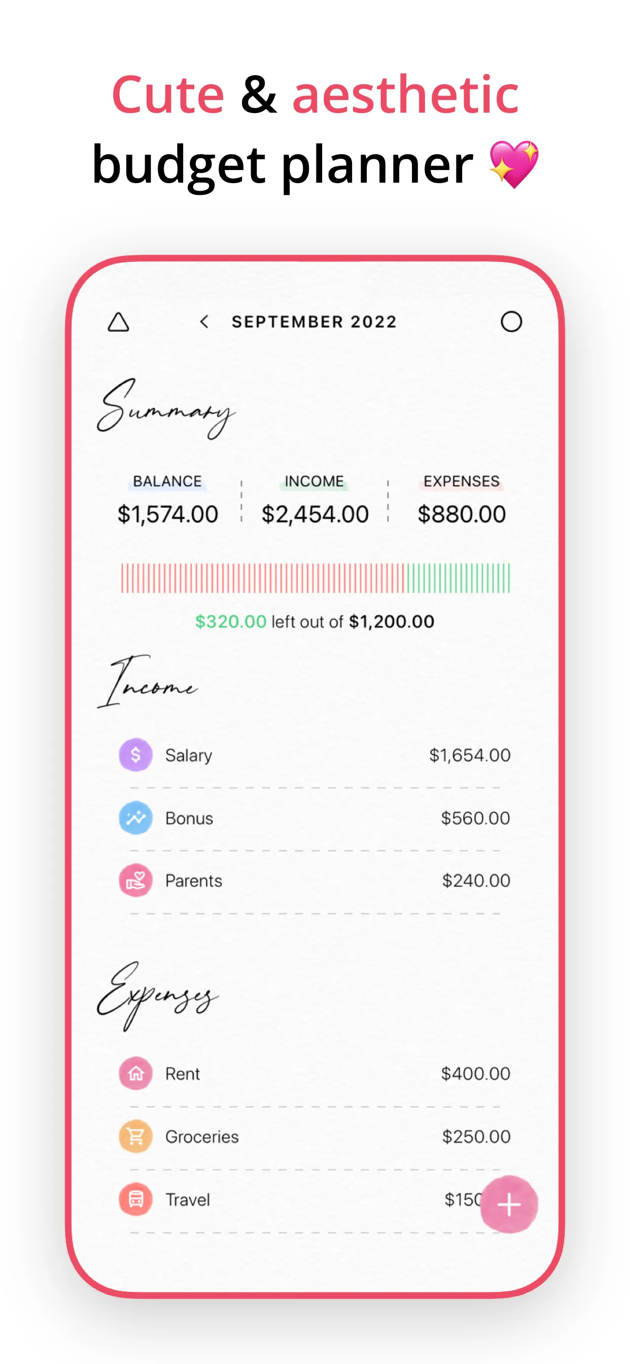 Budget Planner App - Fleur iphone screenshot 1