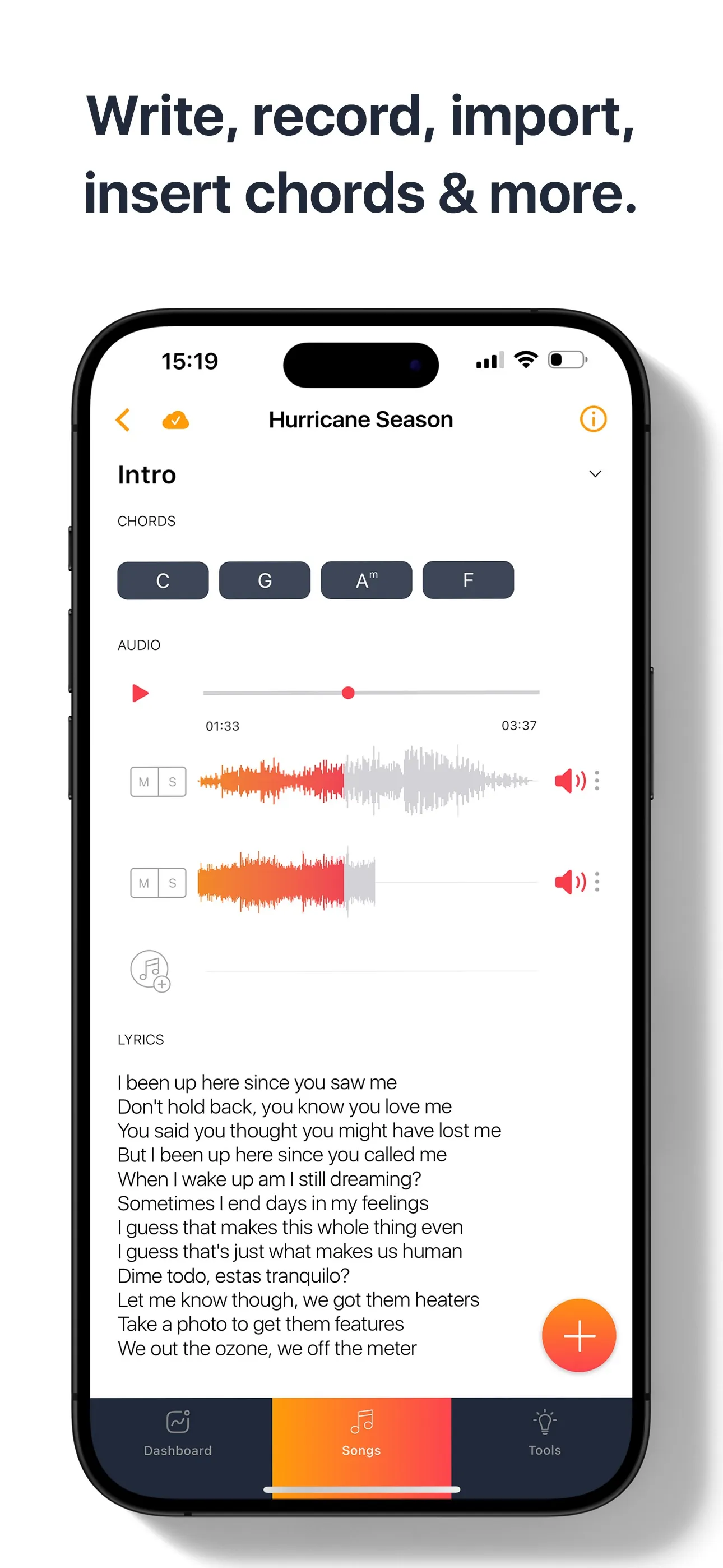 Songwriter Pro: Lyric Studio iphone screenshot 2