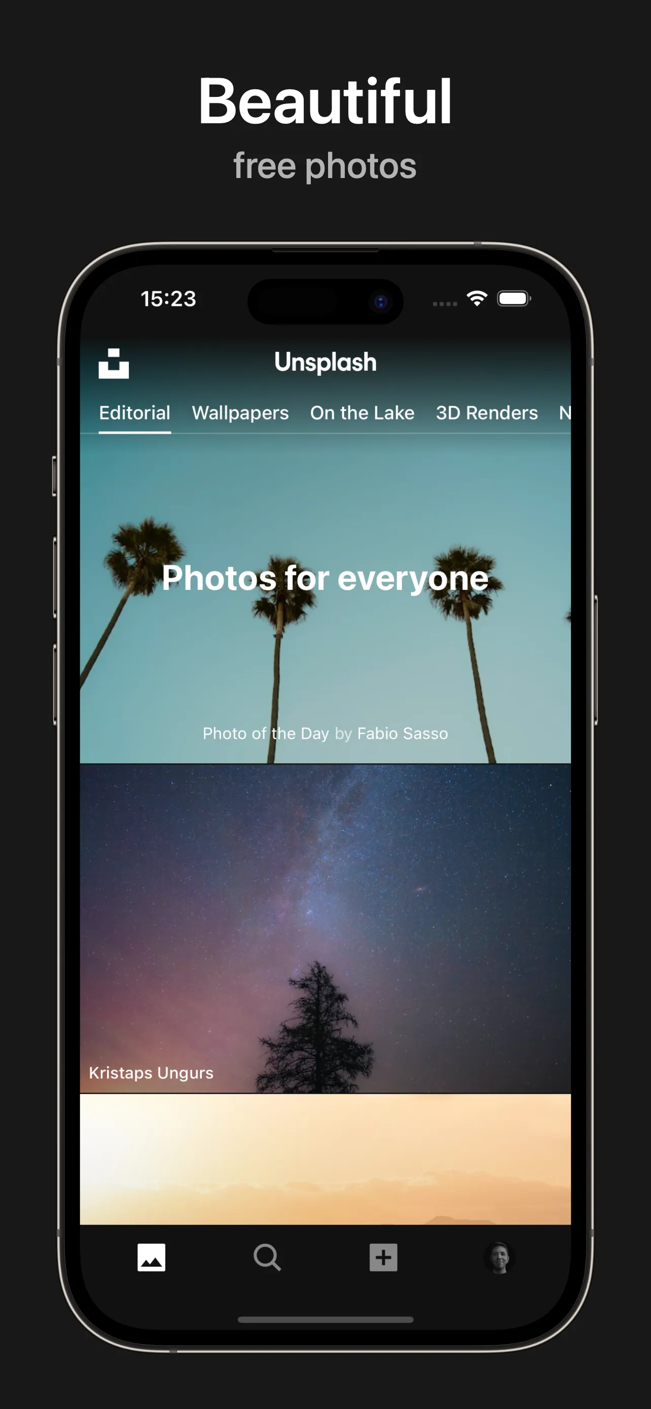 Unsplash iphone screenshot 1