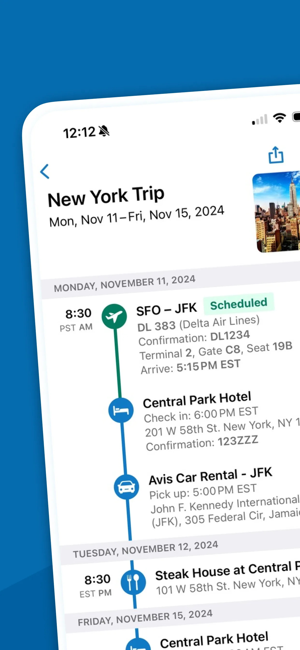 TripIt: Travel Planner iphone screenshot 1