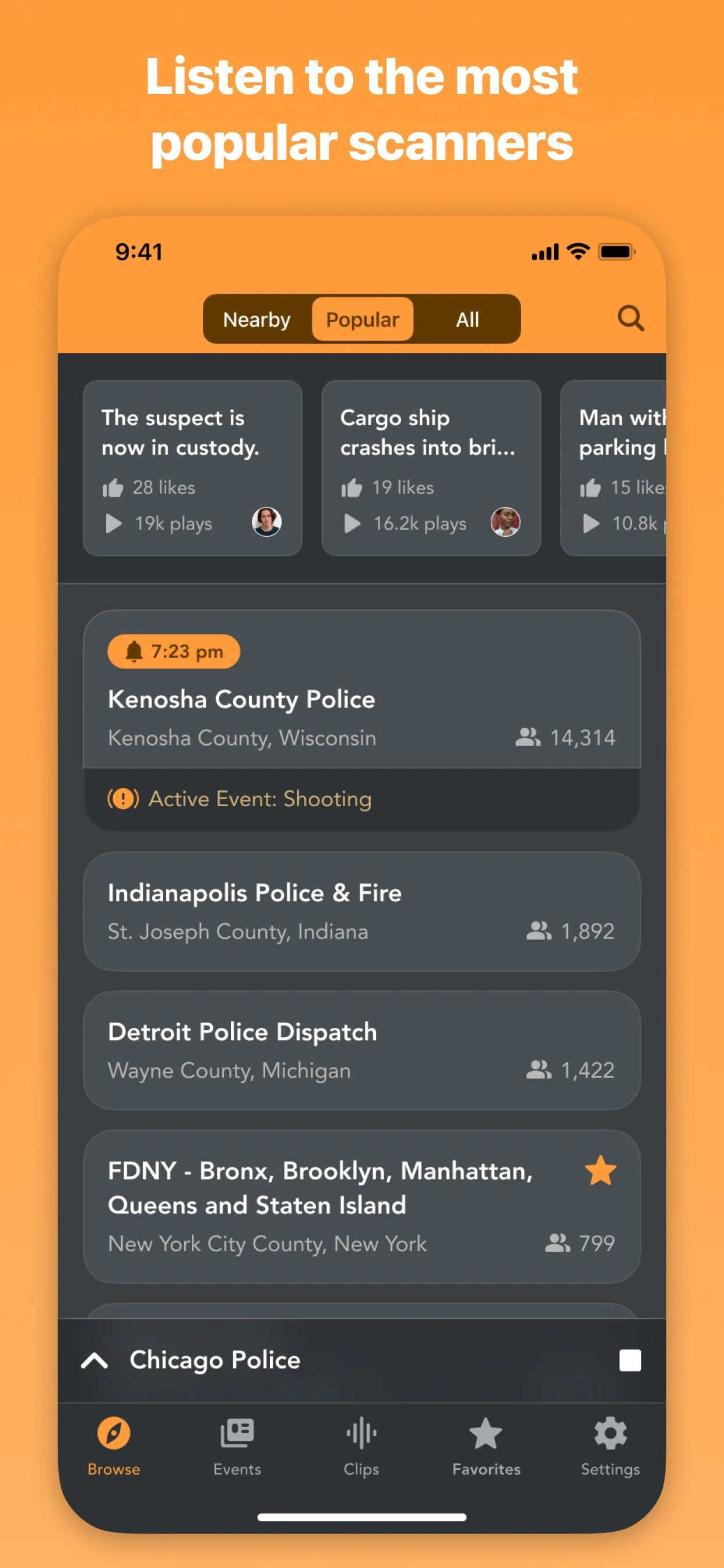 Police Scanner Radio & Fire iphone screenshot 4
