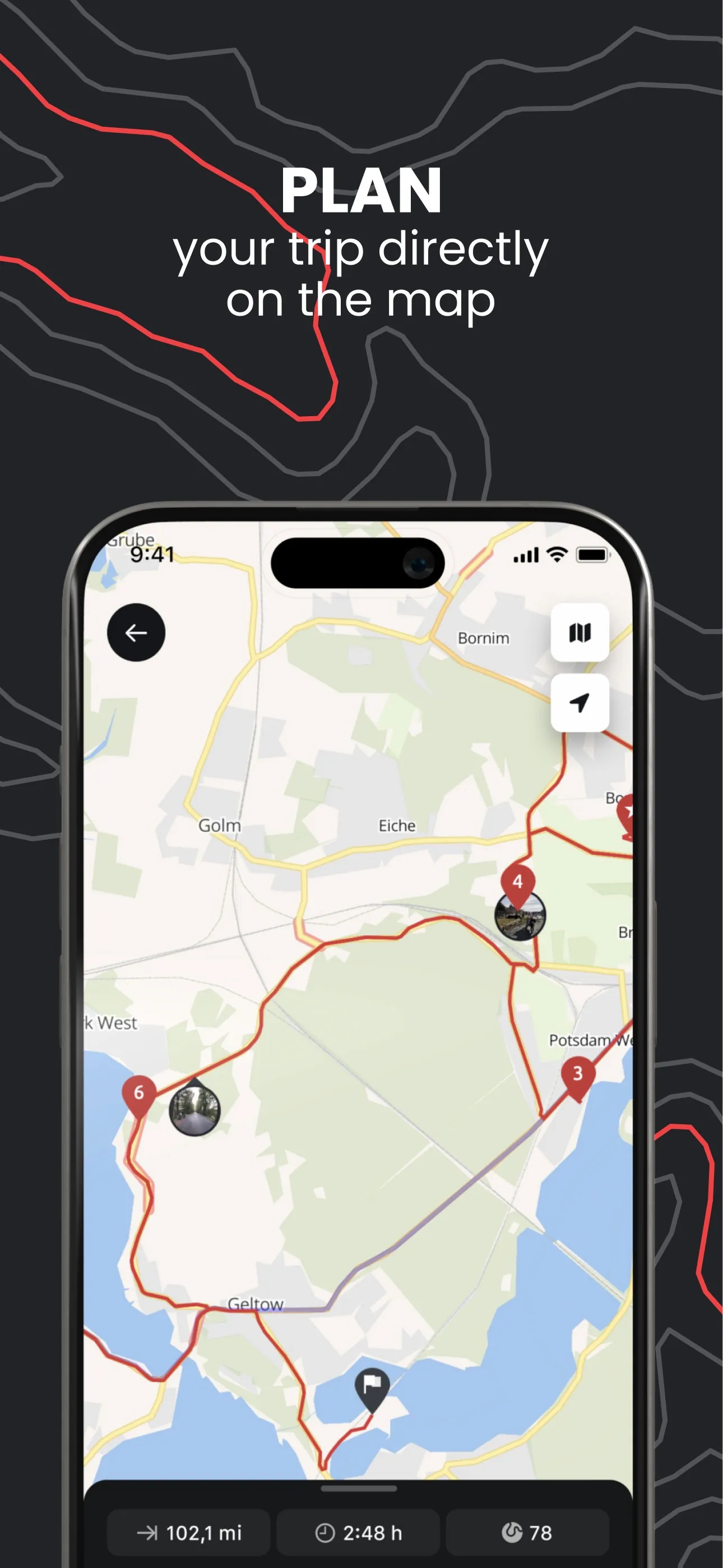 calimoto motorcycle navigation iphone screenshot 5