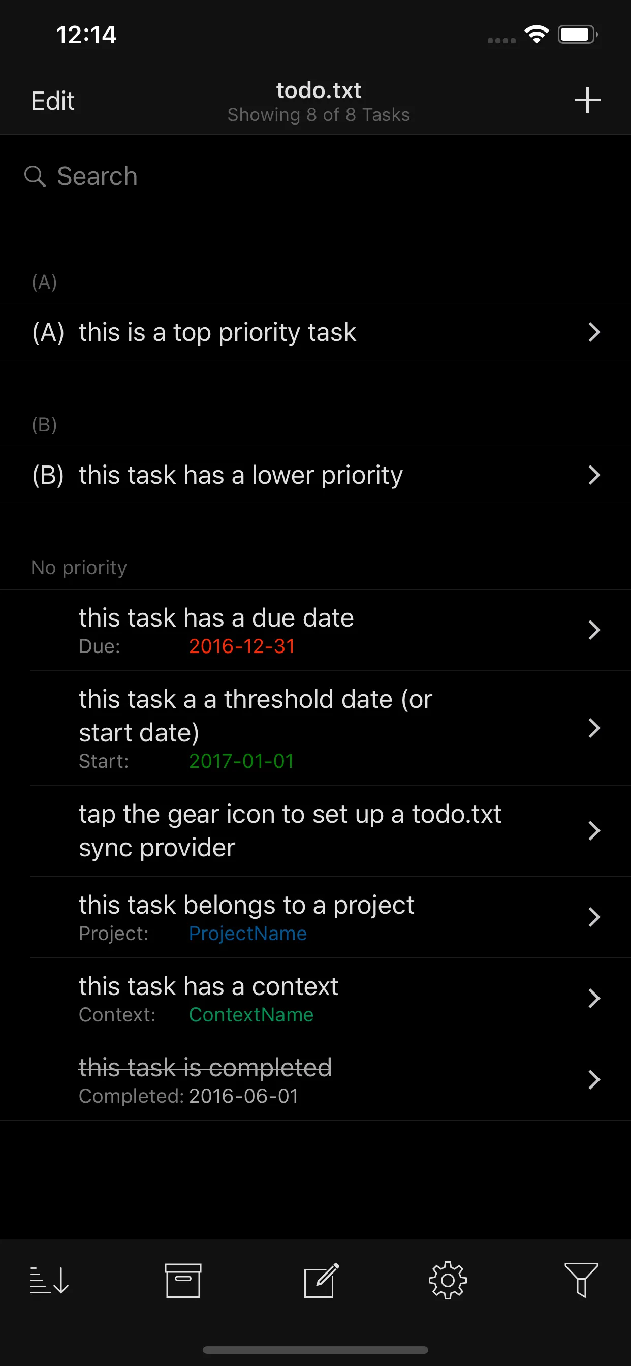 SwiftoDo for todo.txt iphone screenshot 7