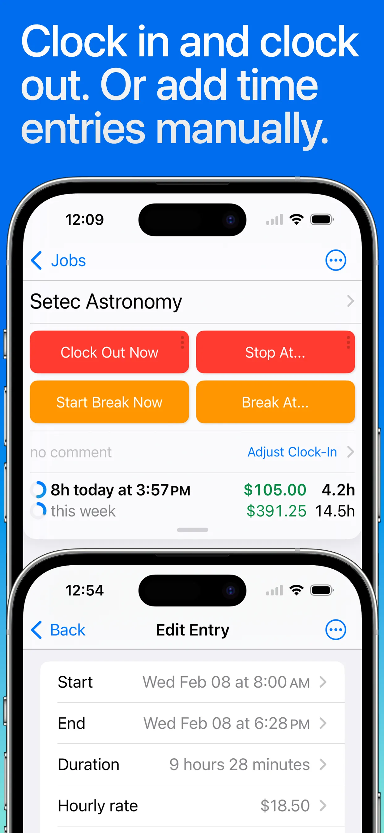 Hours Tracker: Time Tracking iphone screenshot 2