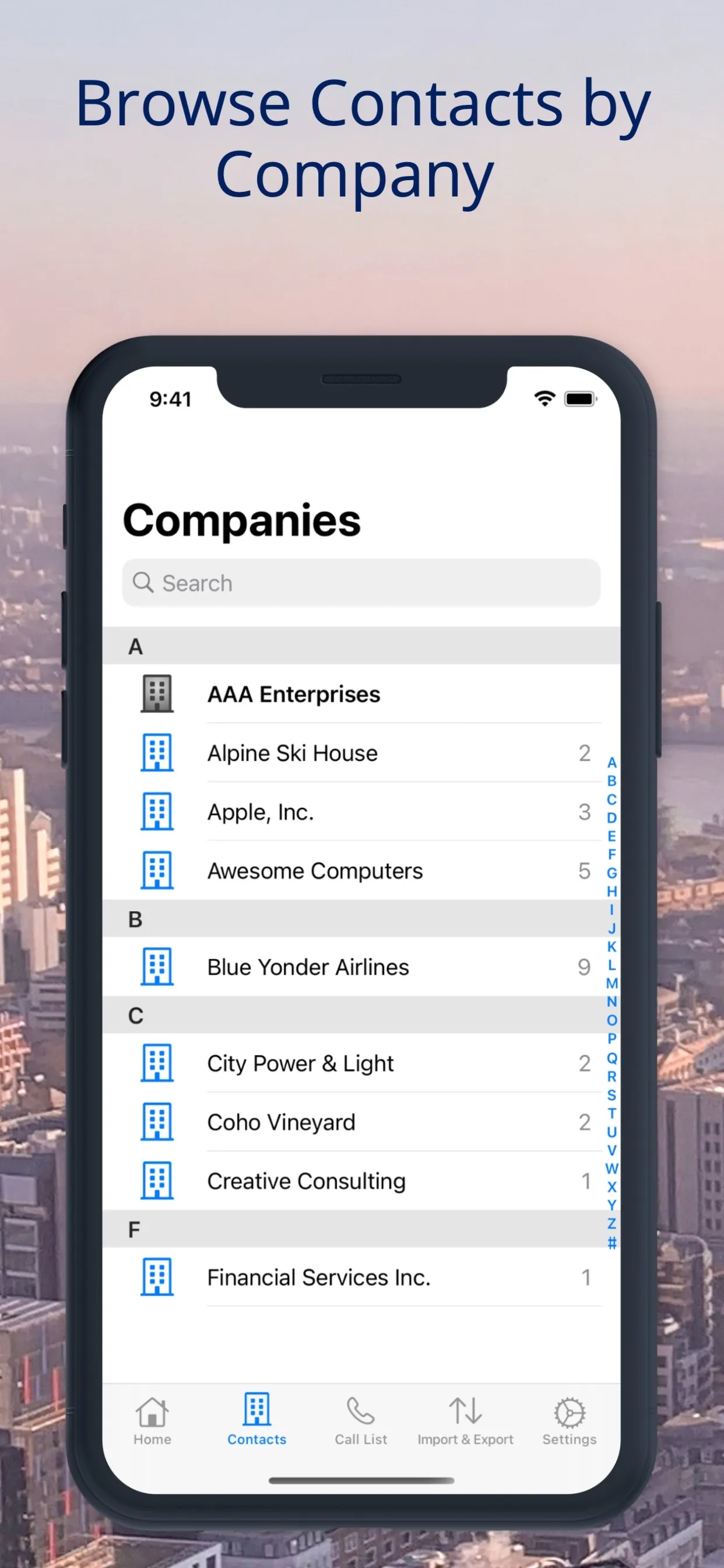 Business Contacts iphone screenshot 2