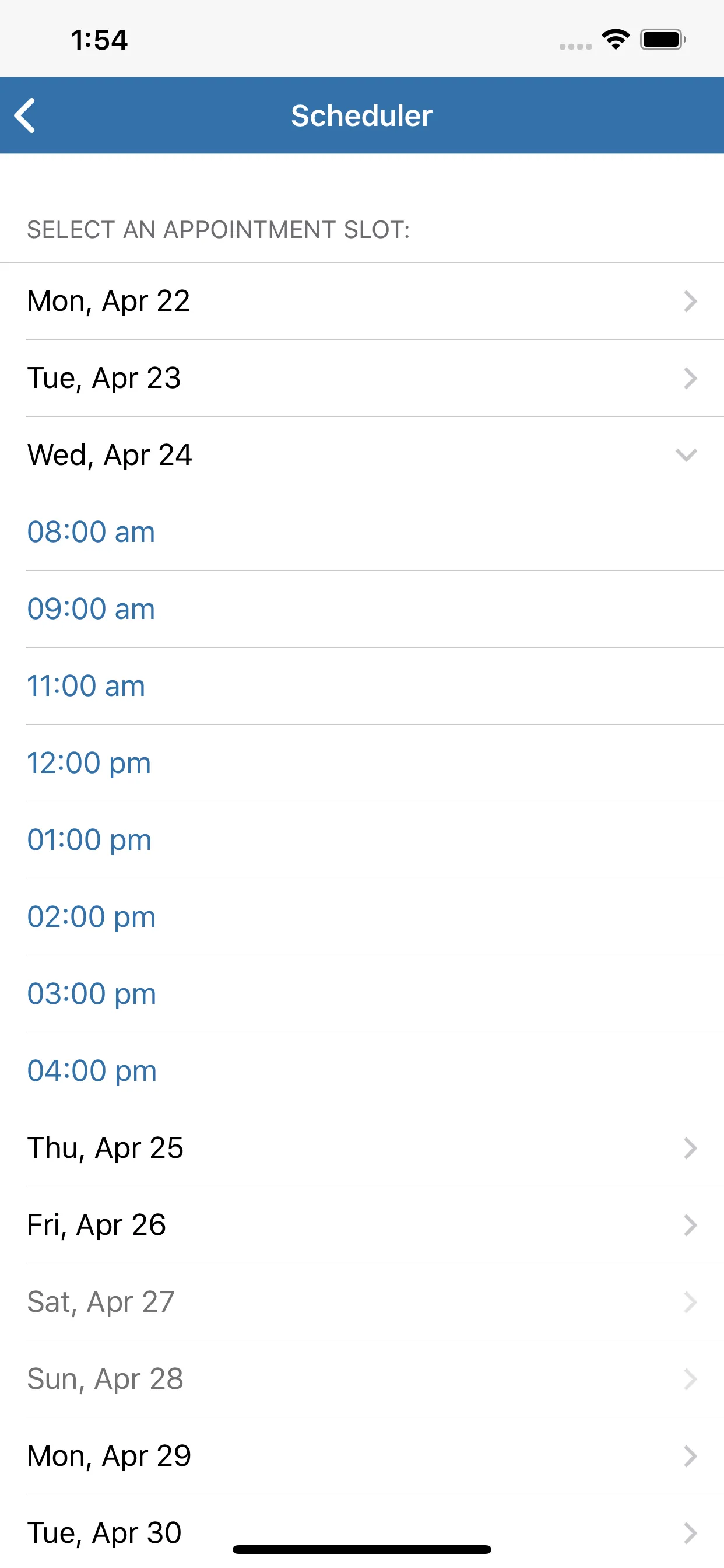 The Scheduling App iphone screenshot 2