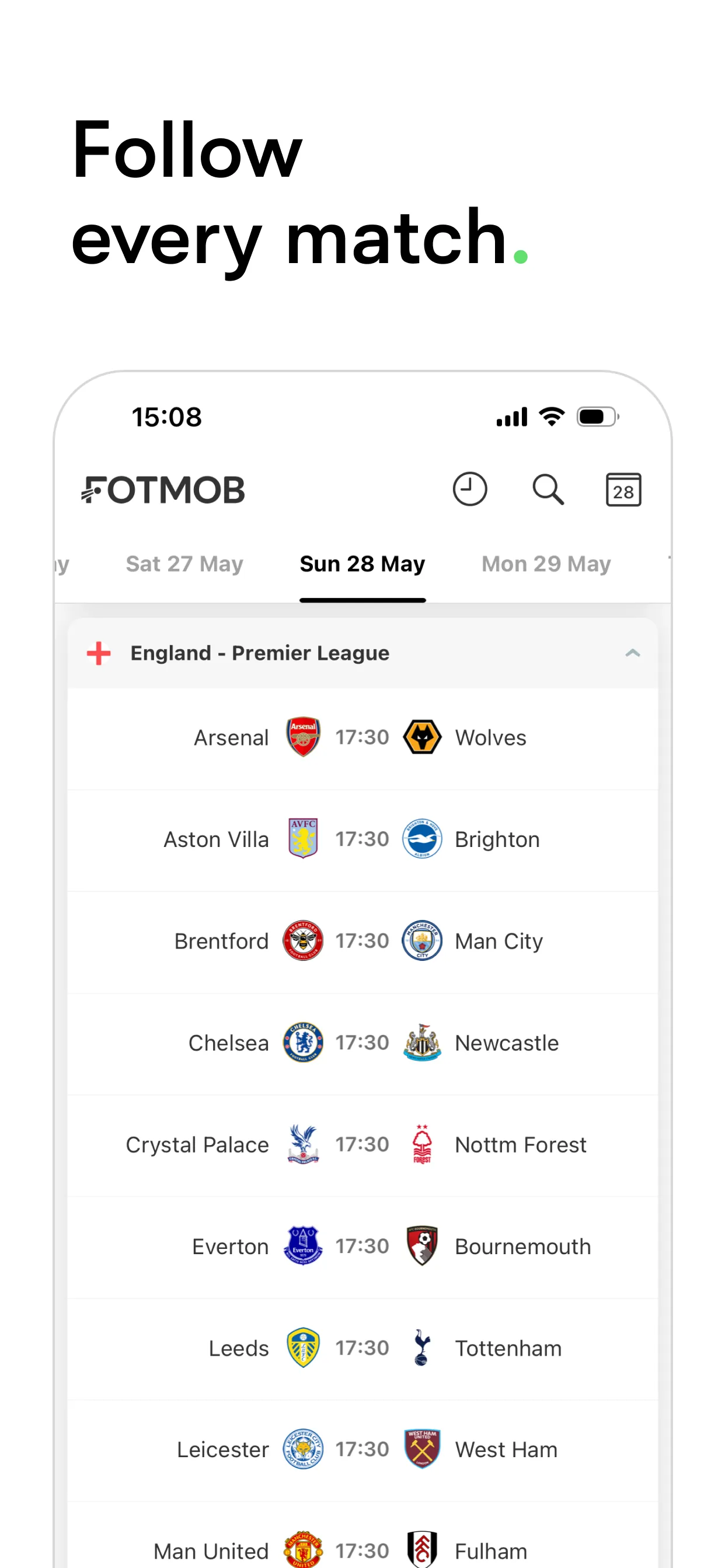 FotMob - Soccer Live Scores iphone screenshot 1
