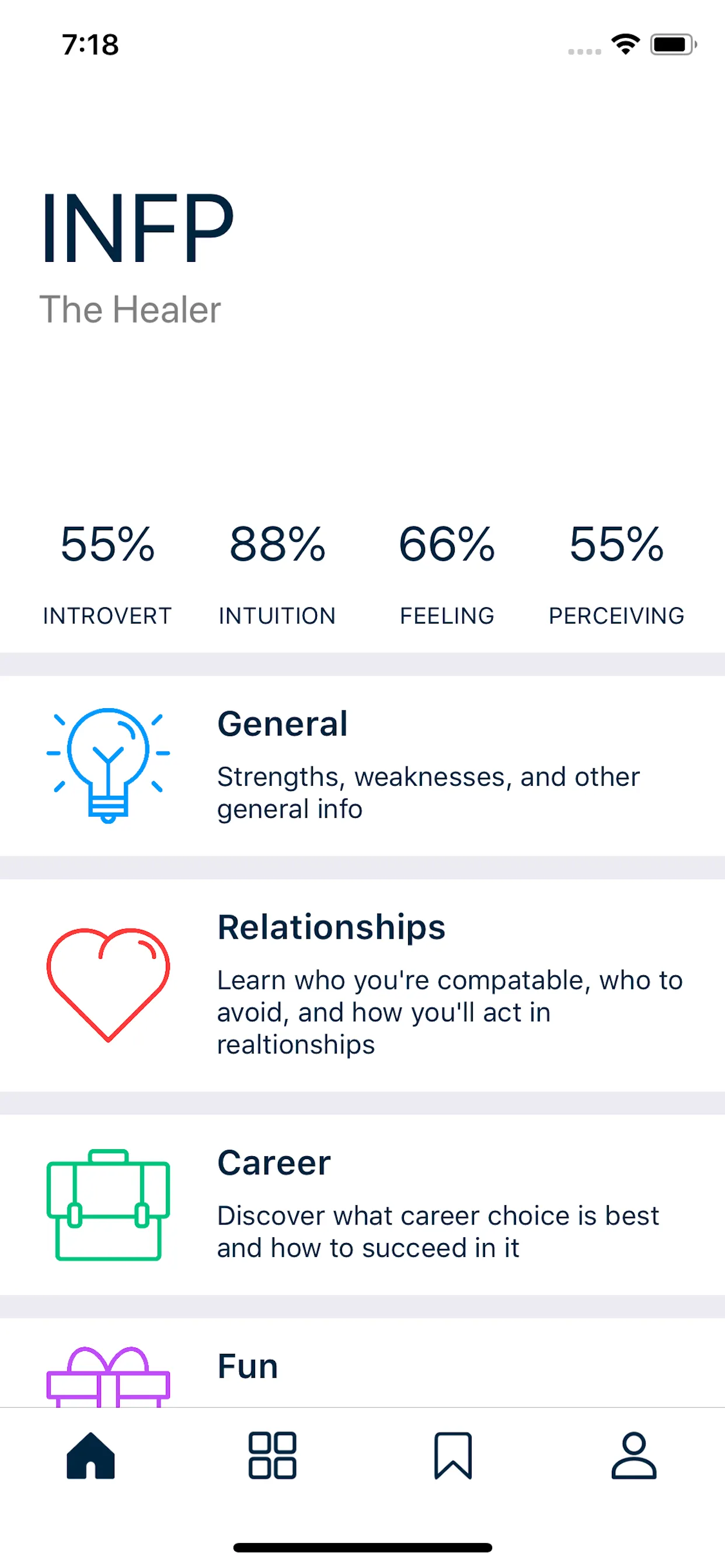 The Personality Types iphone screenshot 1