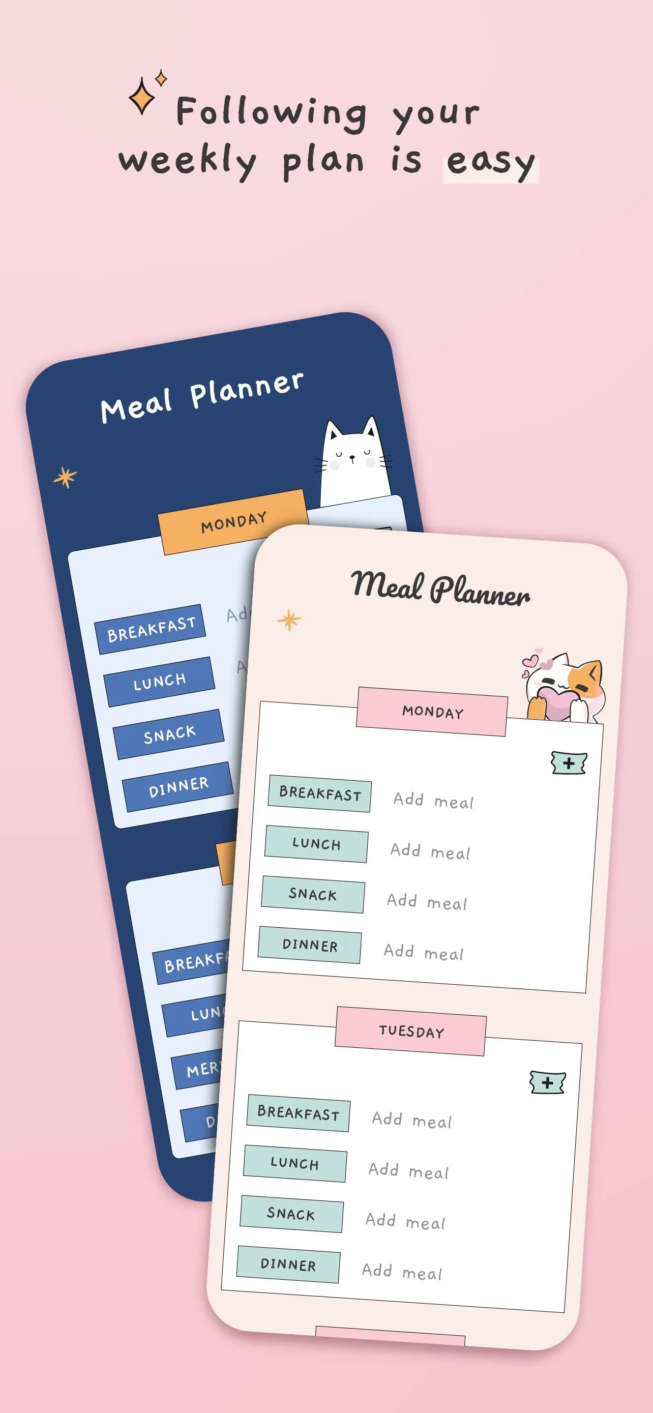 Meal plan template, food diary iphone screenshot 1