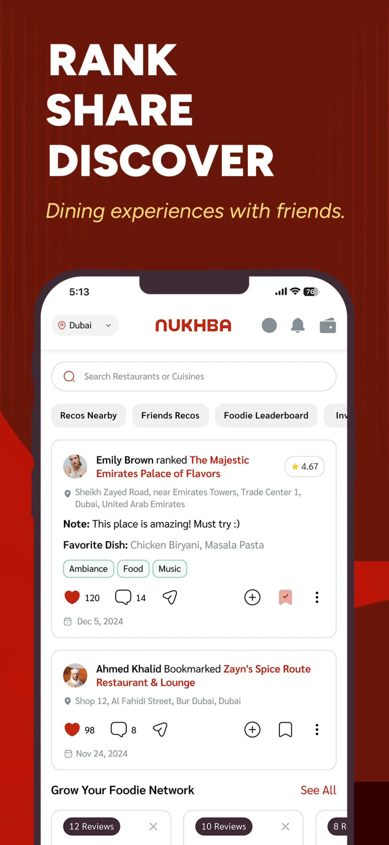 Nukhba Social: Foodie Network iphone screenshot 1