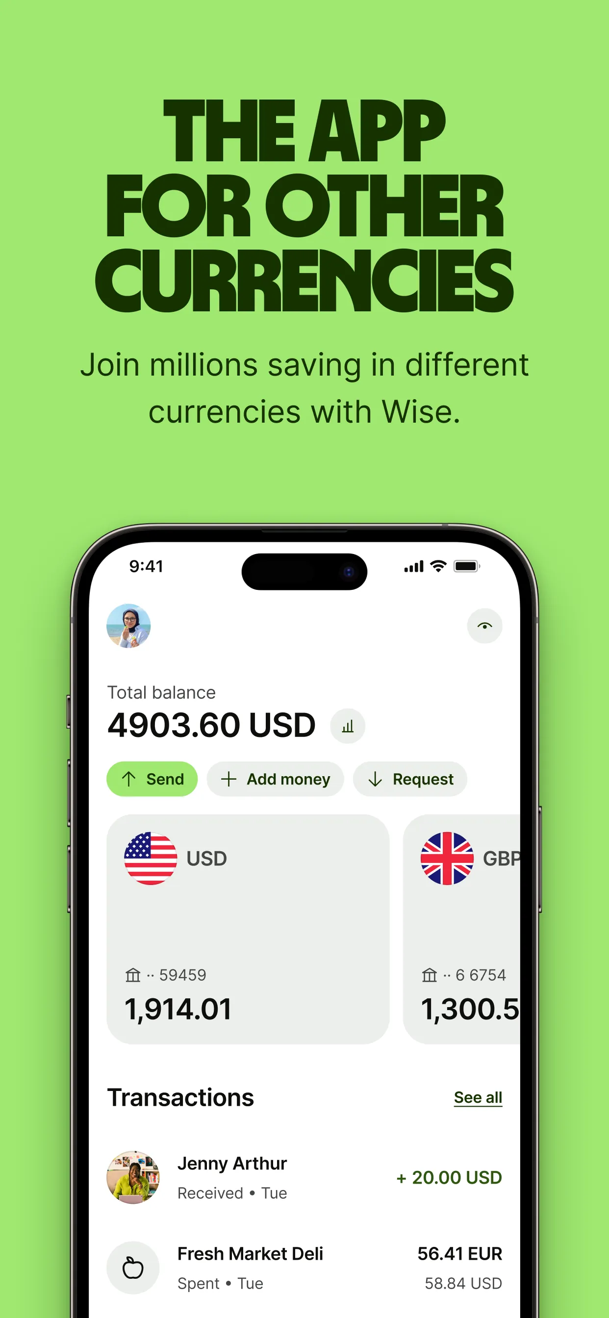 Wise: International Transfers iphone screenshot 1