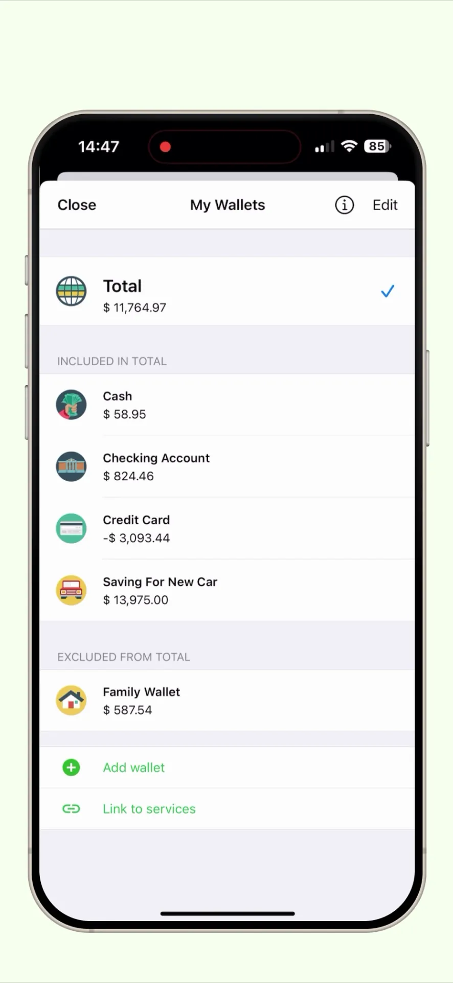 Money Lover: Expense Manager iphone screenshot 1