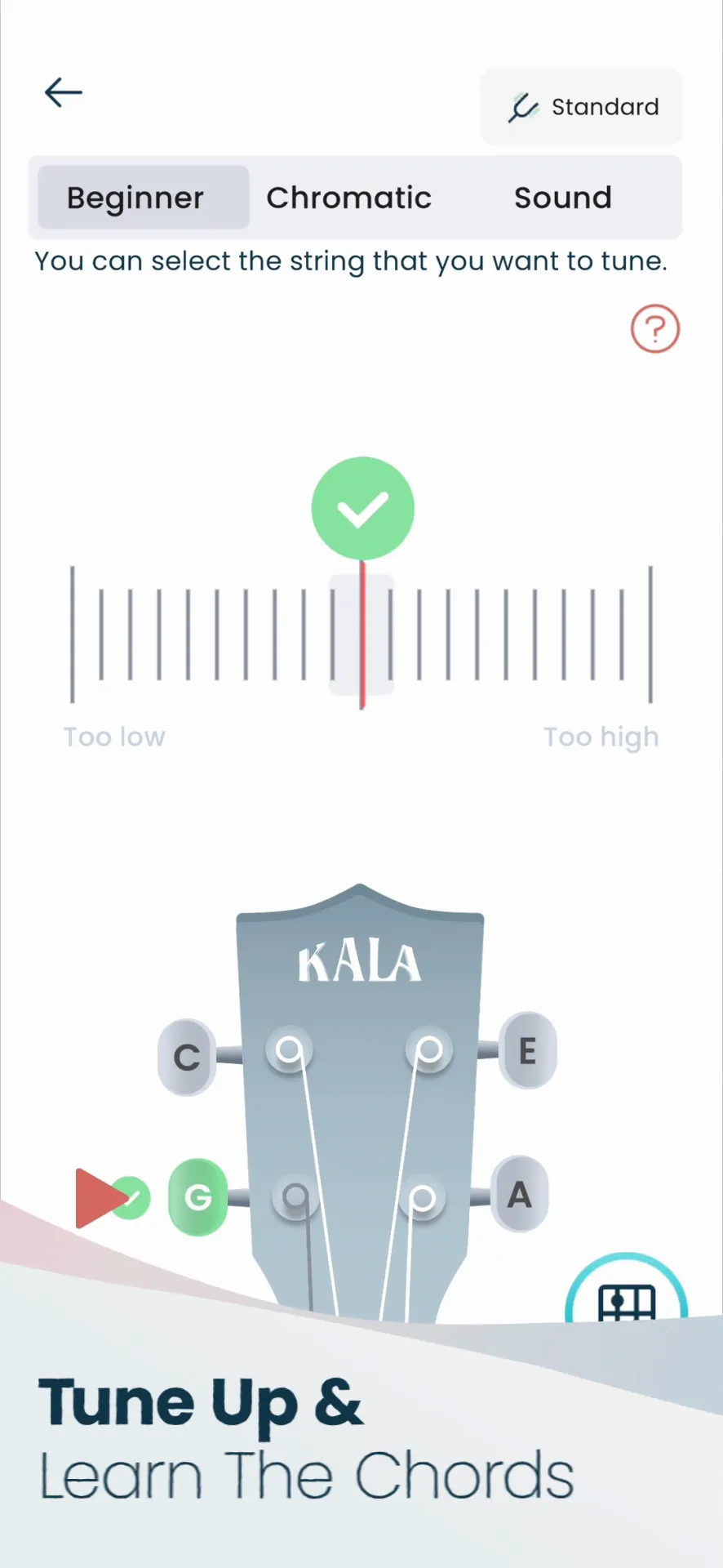 Ukulele Tuner & Lessons: Kala iphone screenshot 1